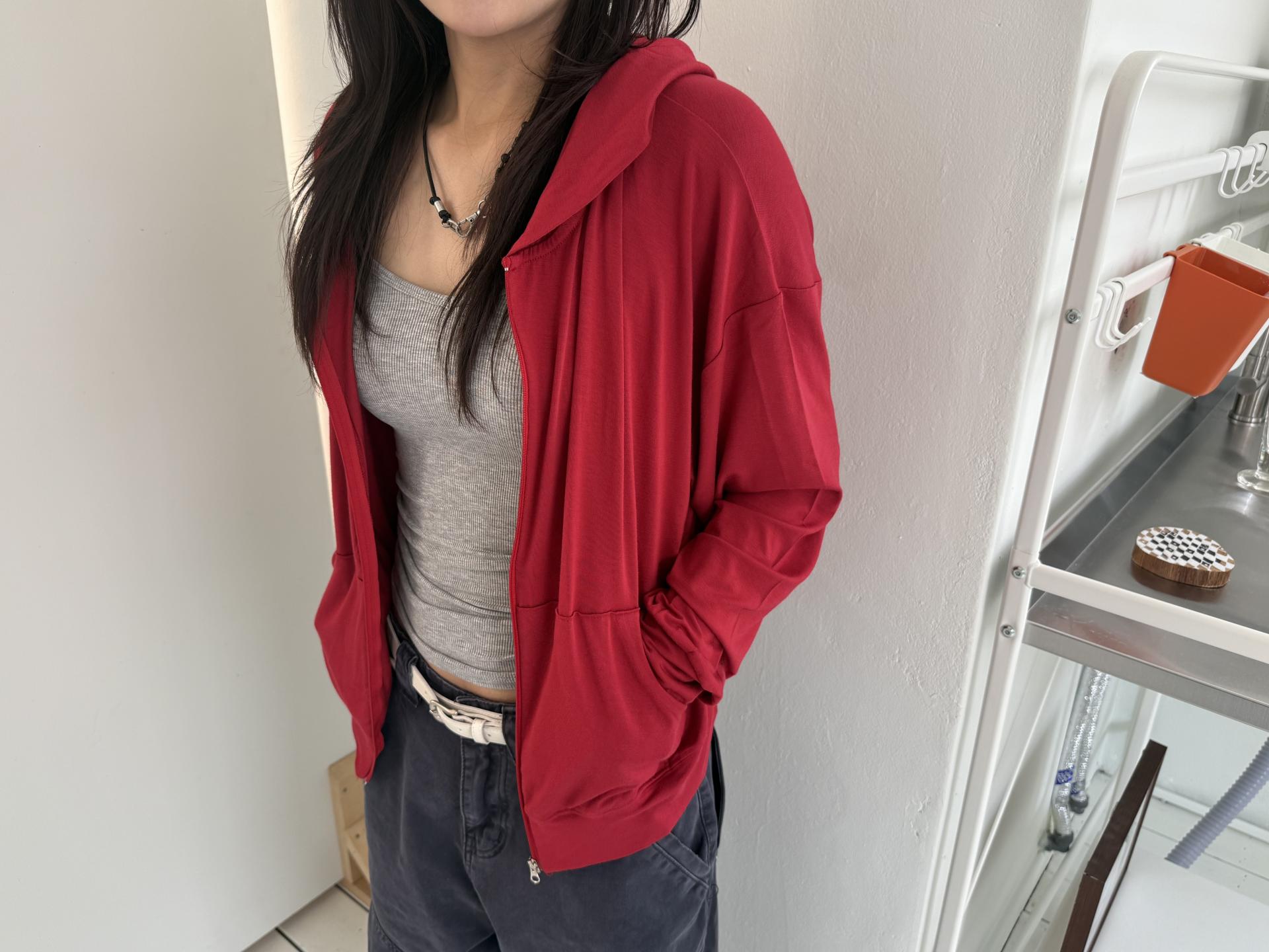 cool light hoodie zip-up