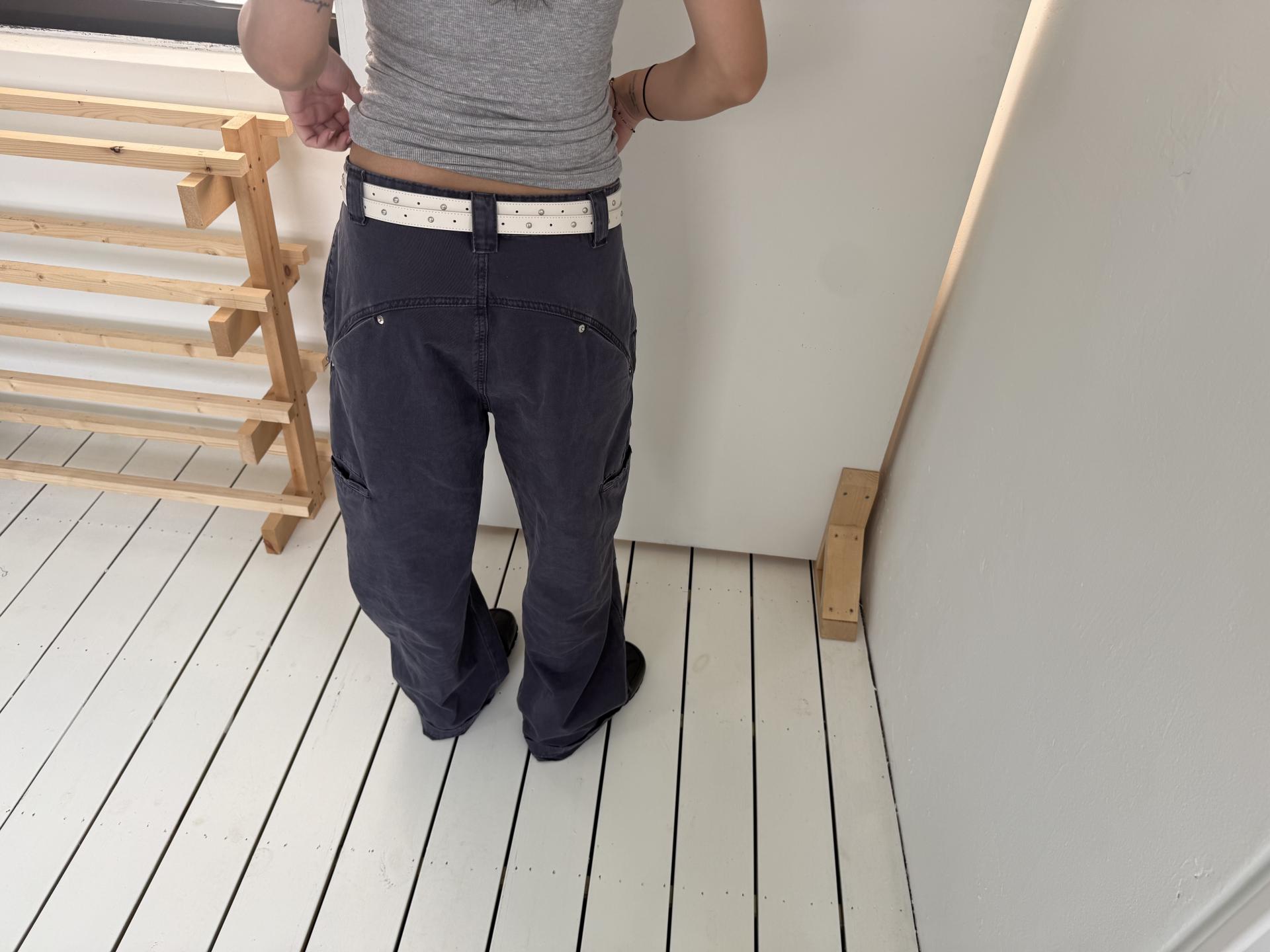 [unisex] washed navy pants