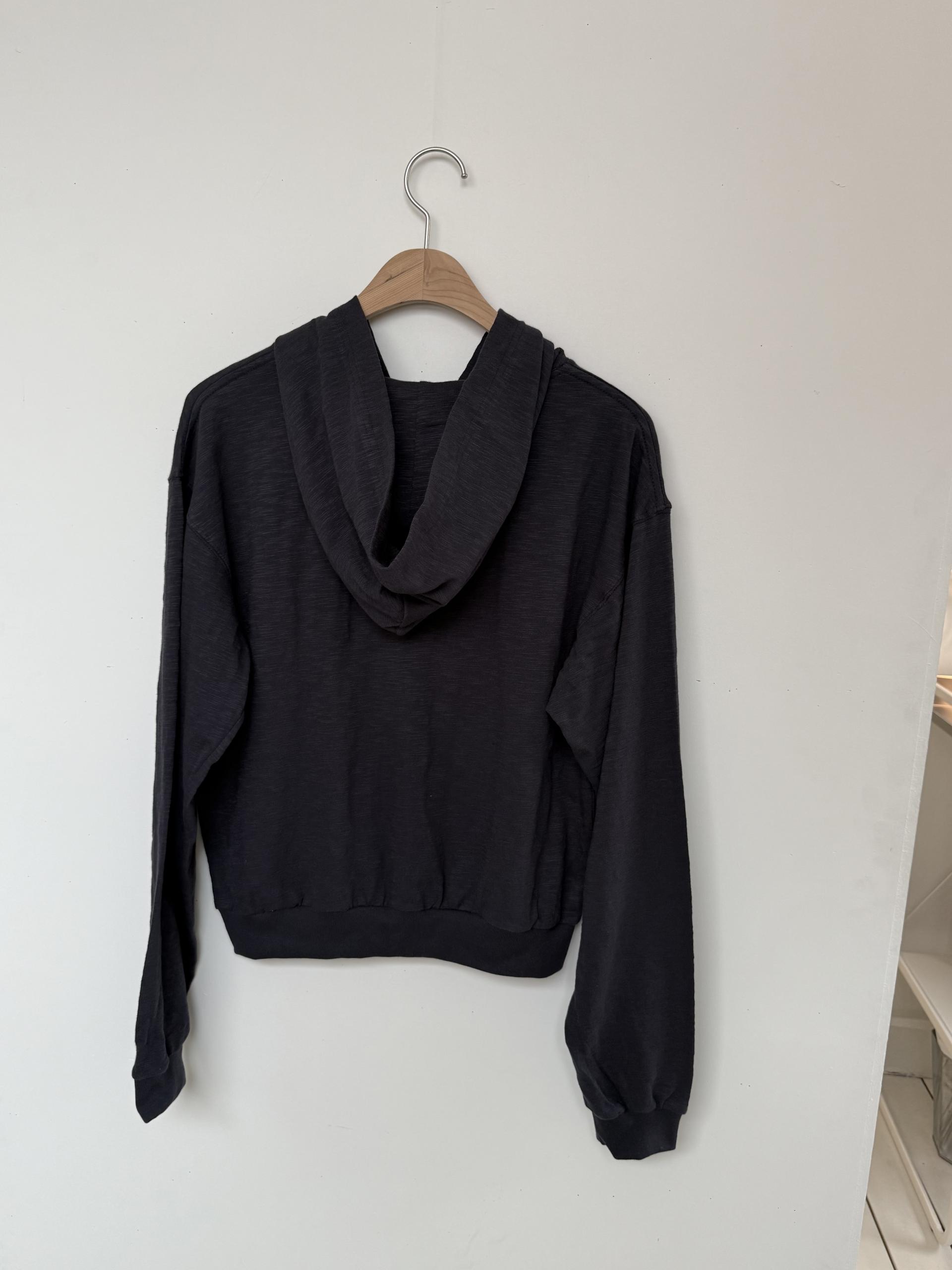 slub hoodie zip-up