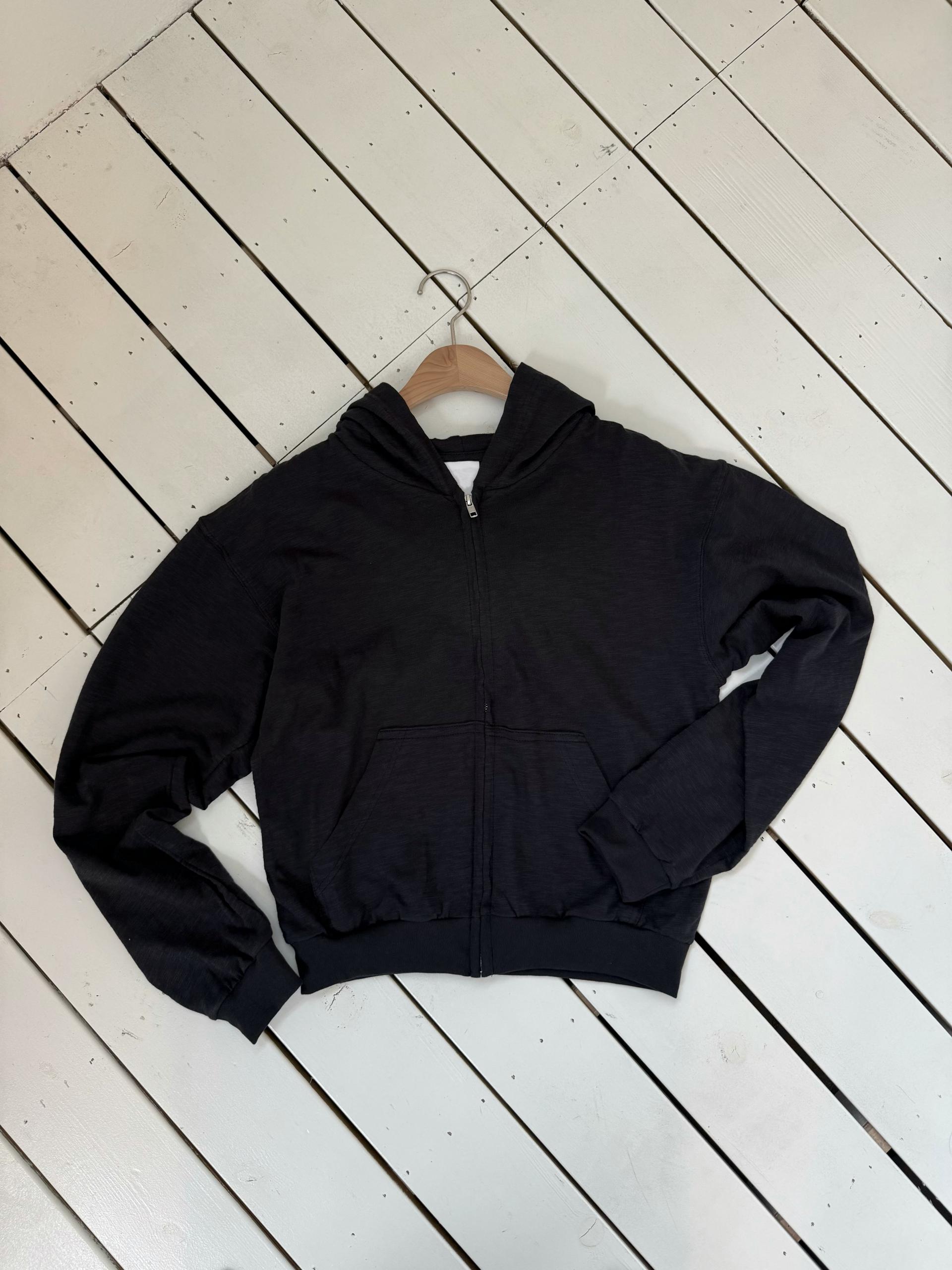 slub hoodie zip-up