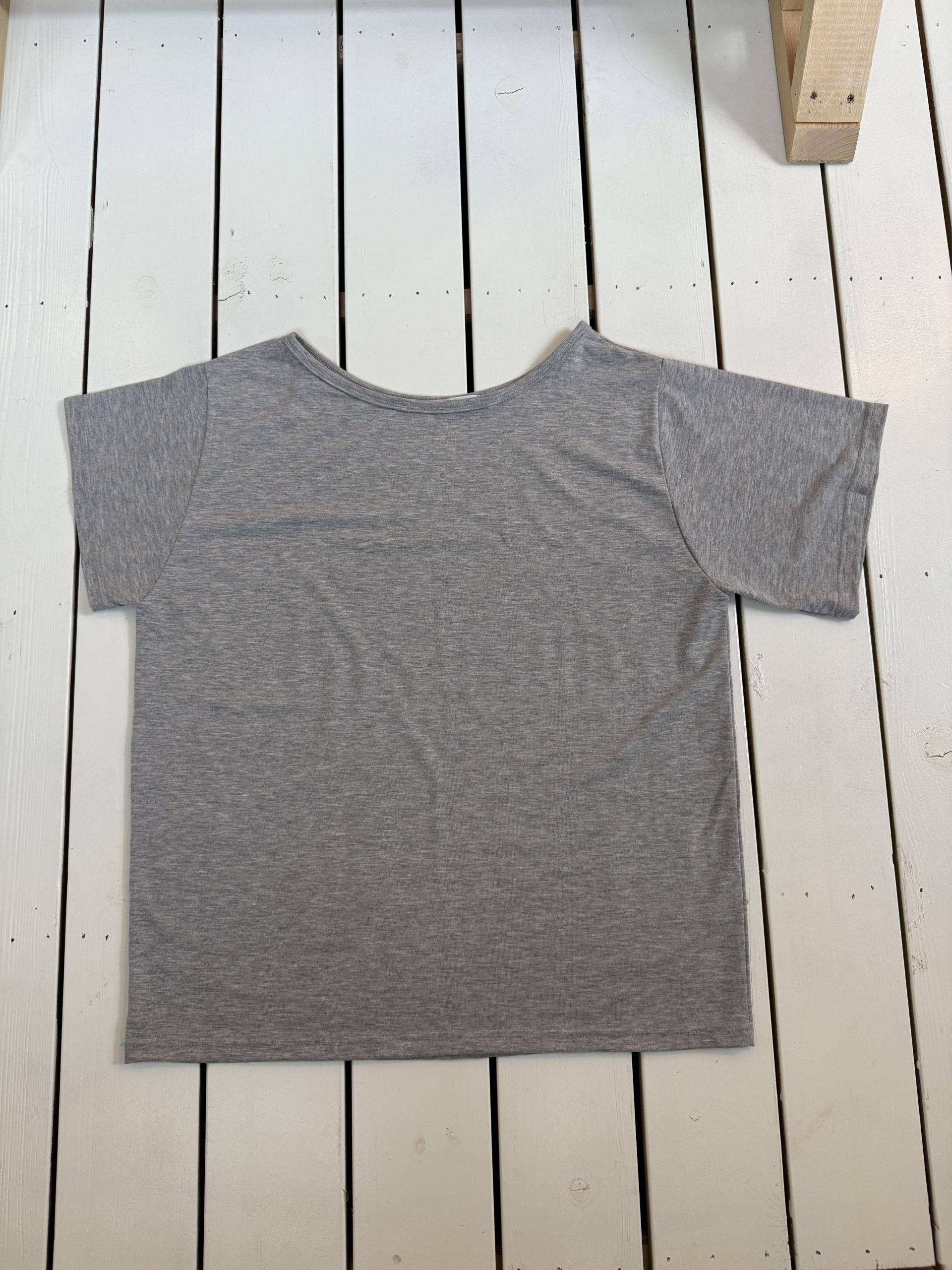 loose one-shoulder tee