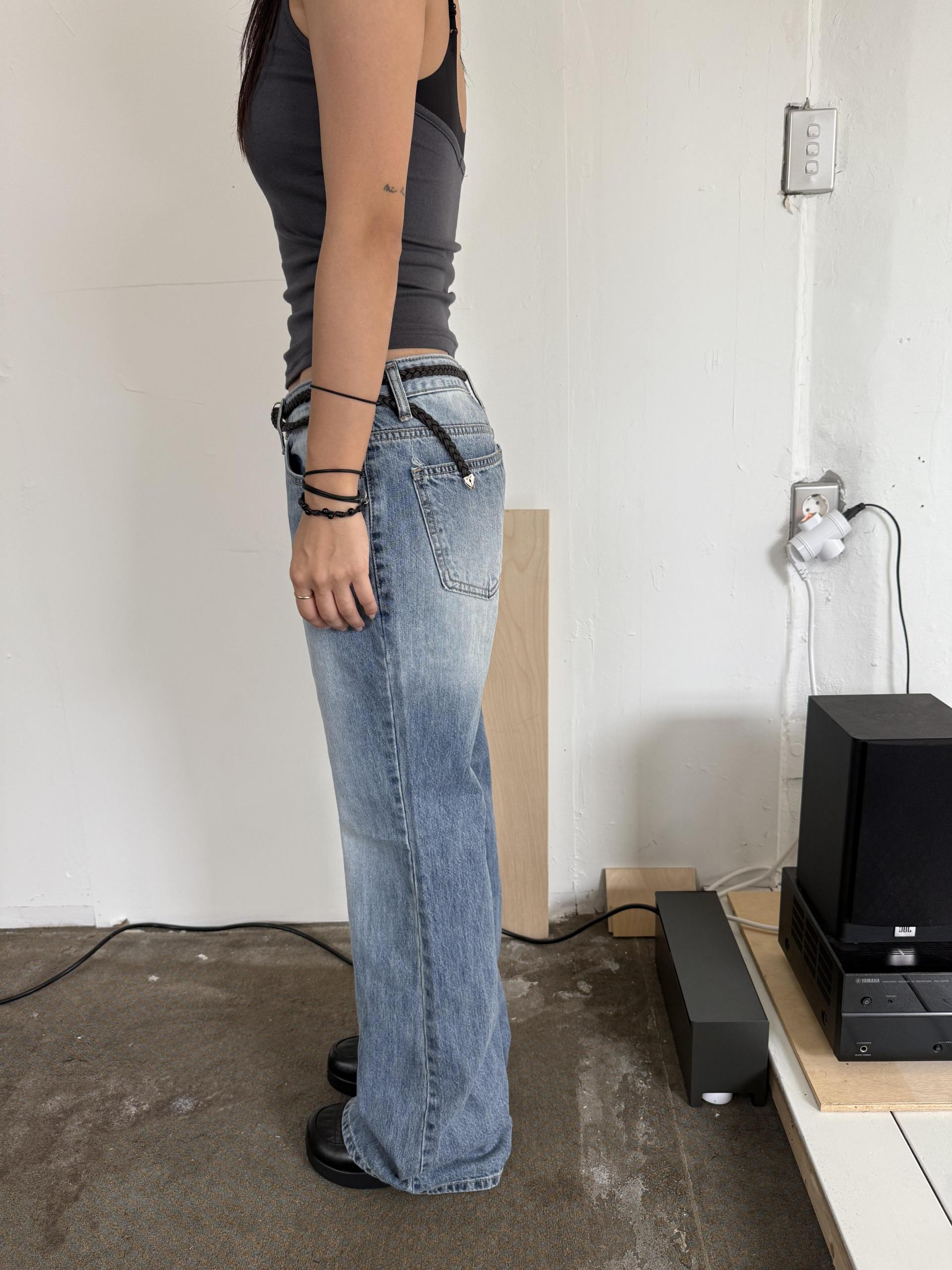blue denim boots cut
