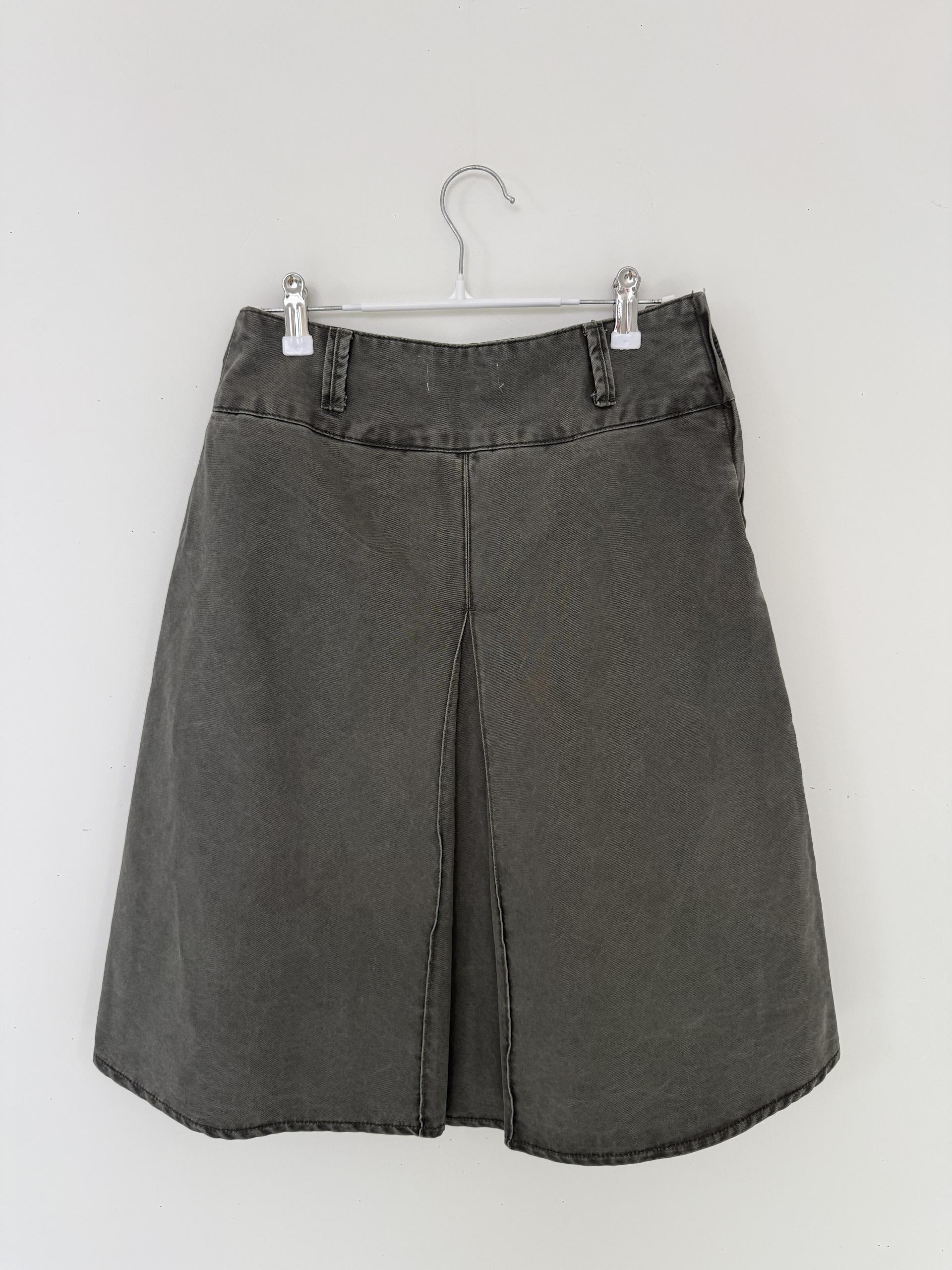 denim midi skirt