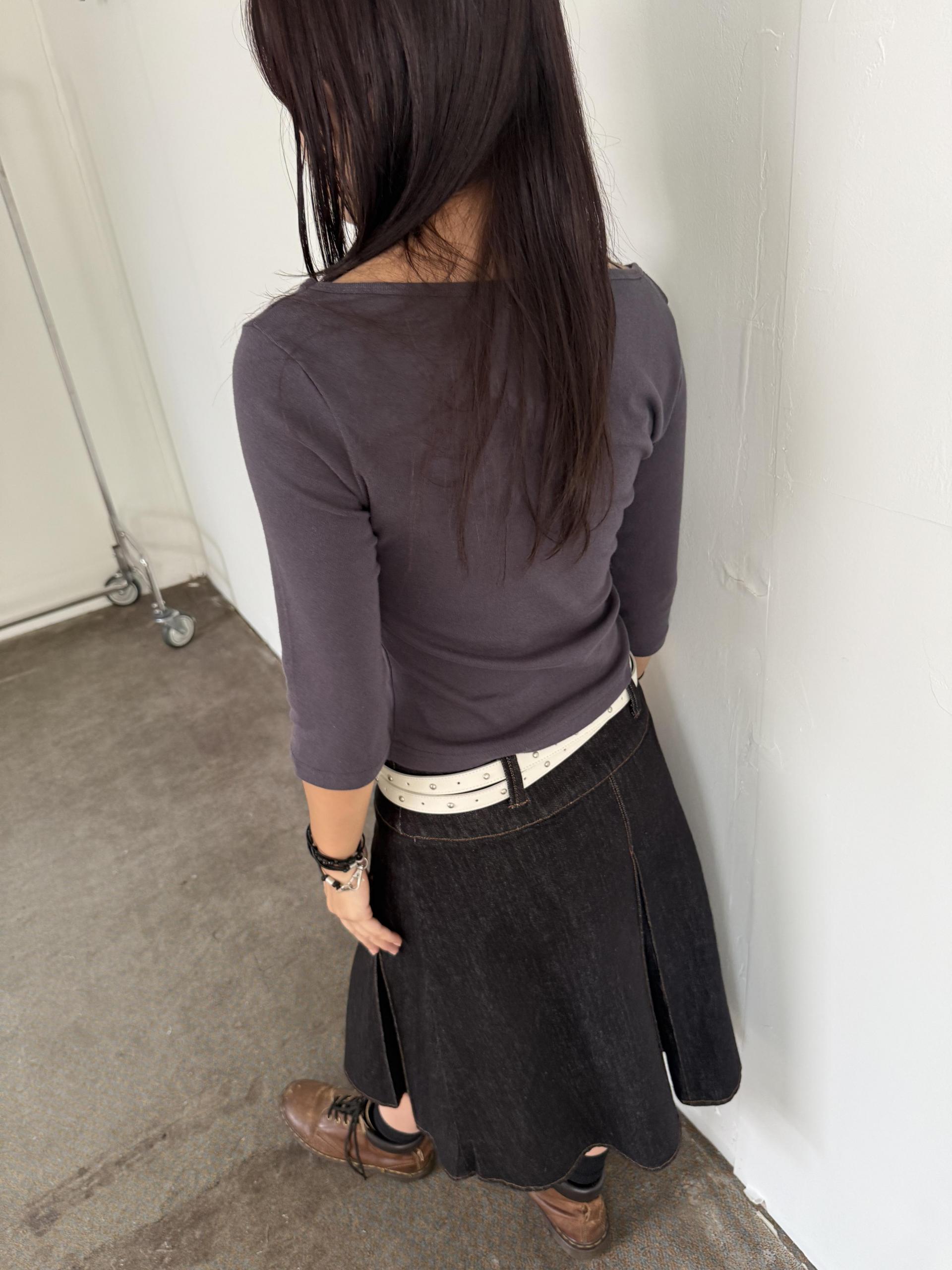 3/4 sleeve boatneck tee