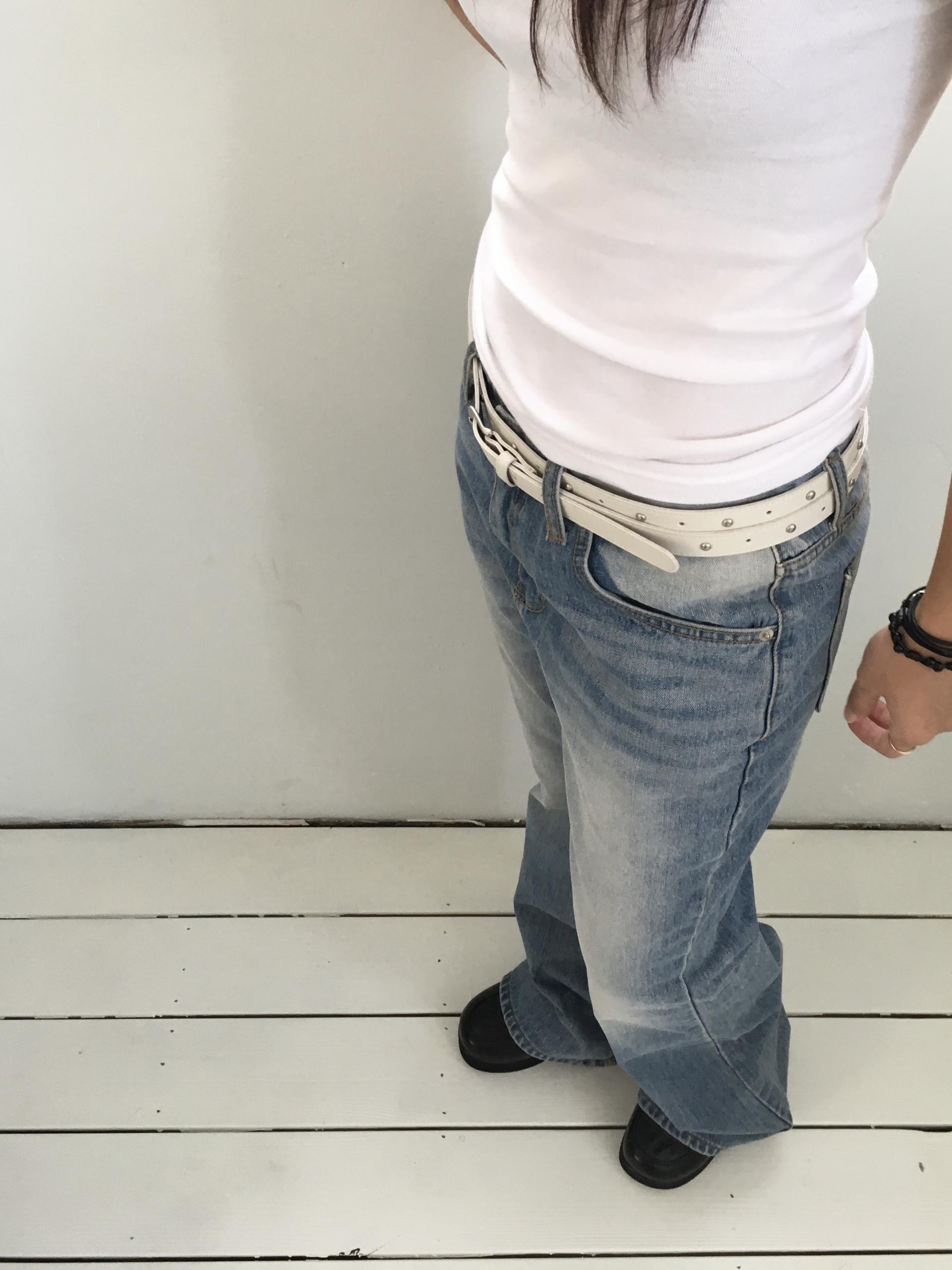 ice blue washed boots cut