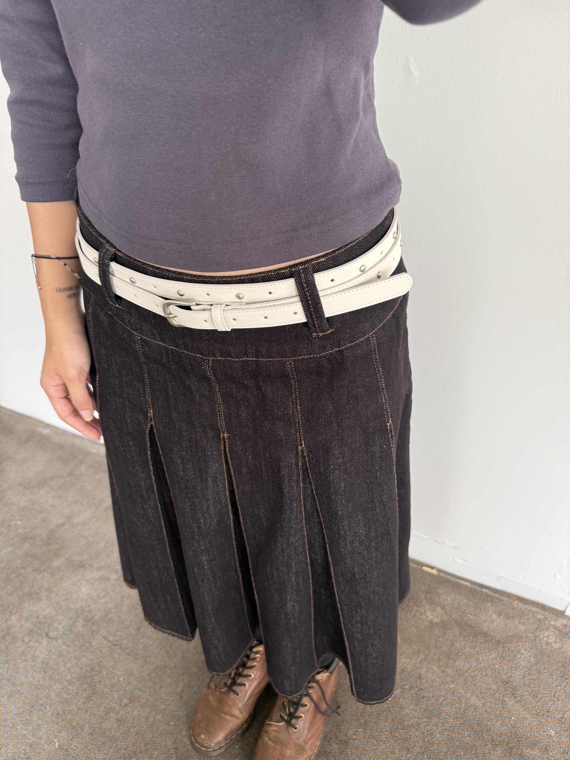 denim midi skirt