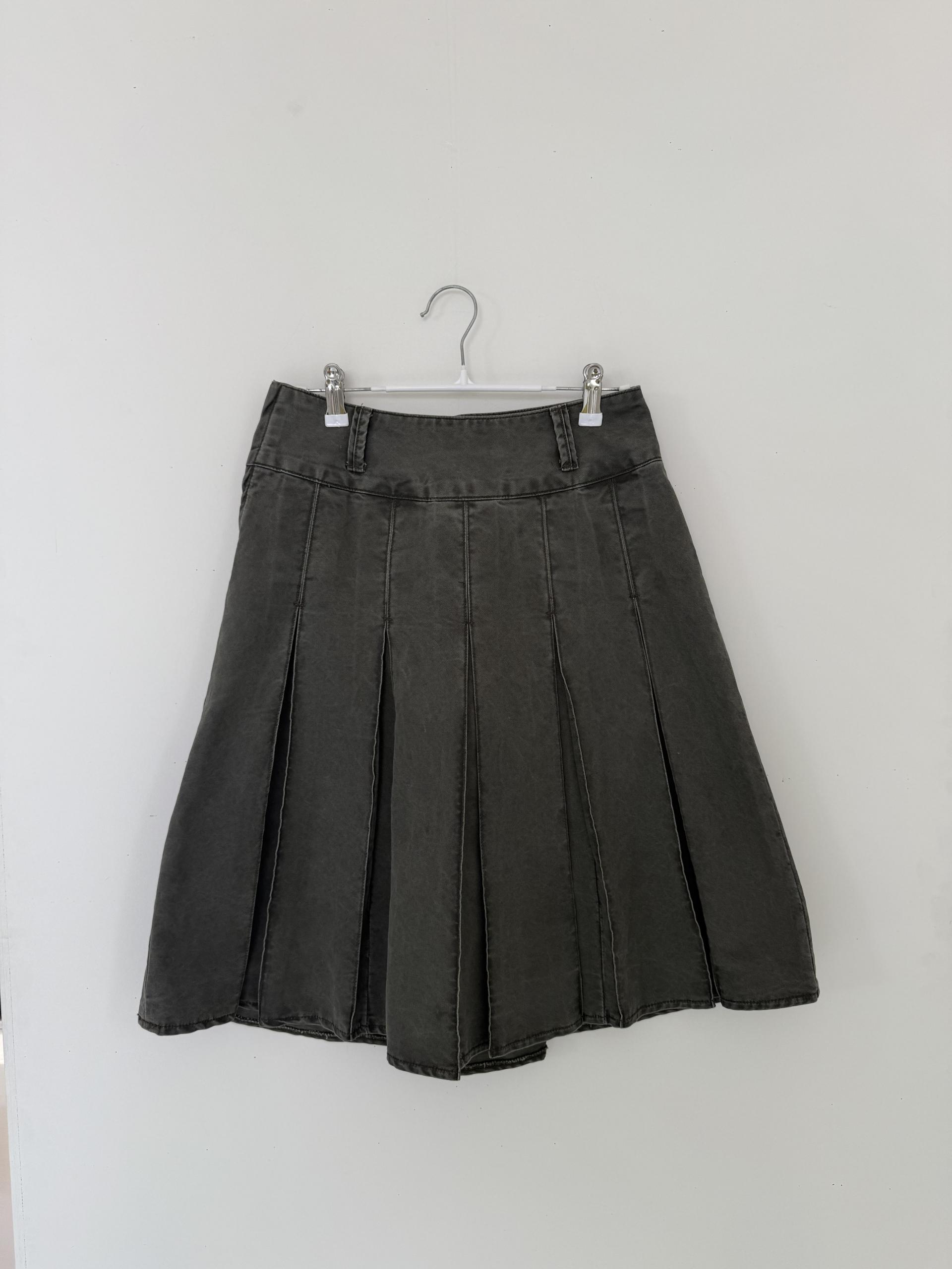 denim midi skirt