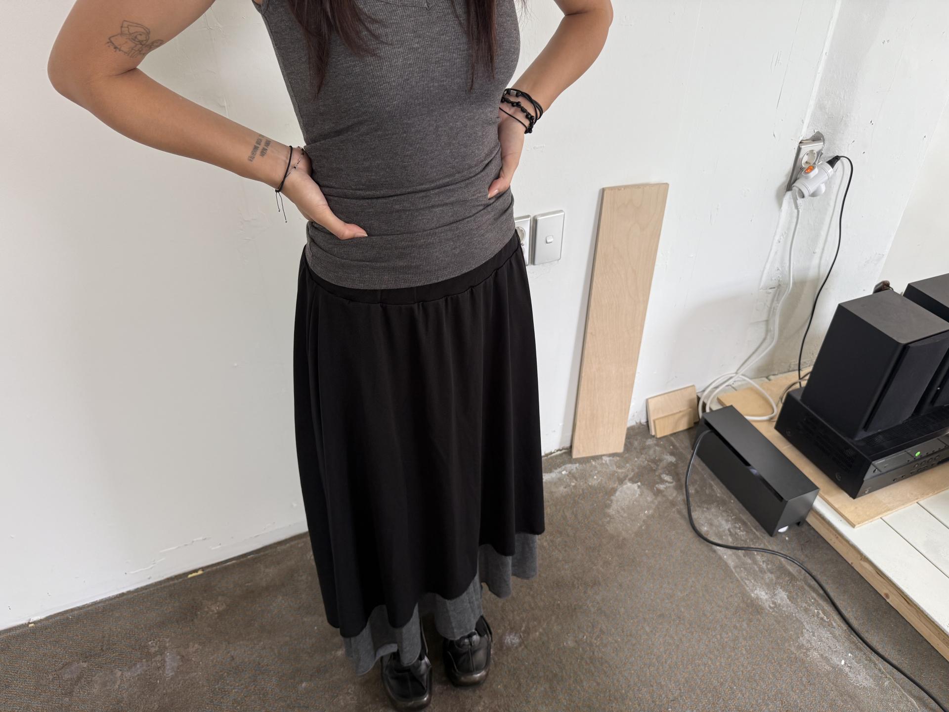 sheer long skirt
