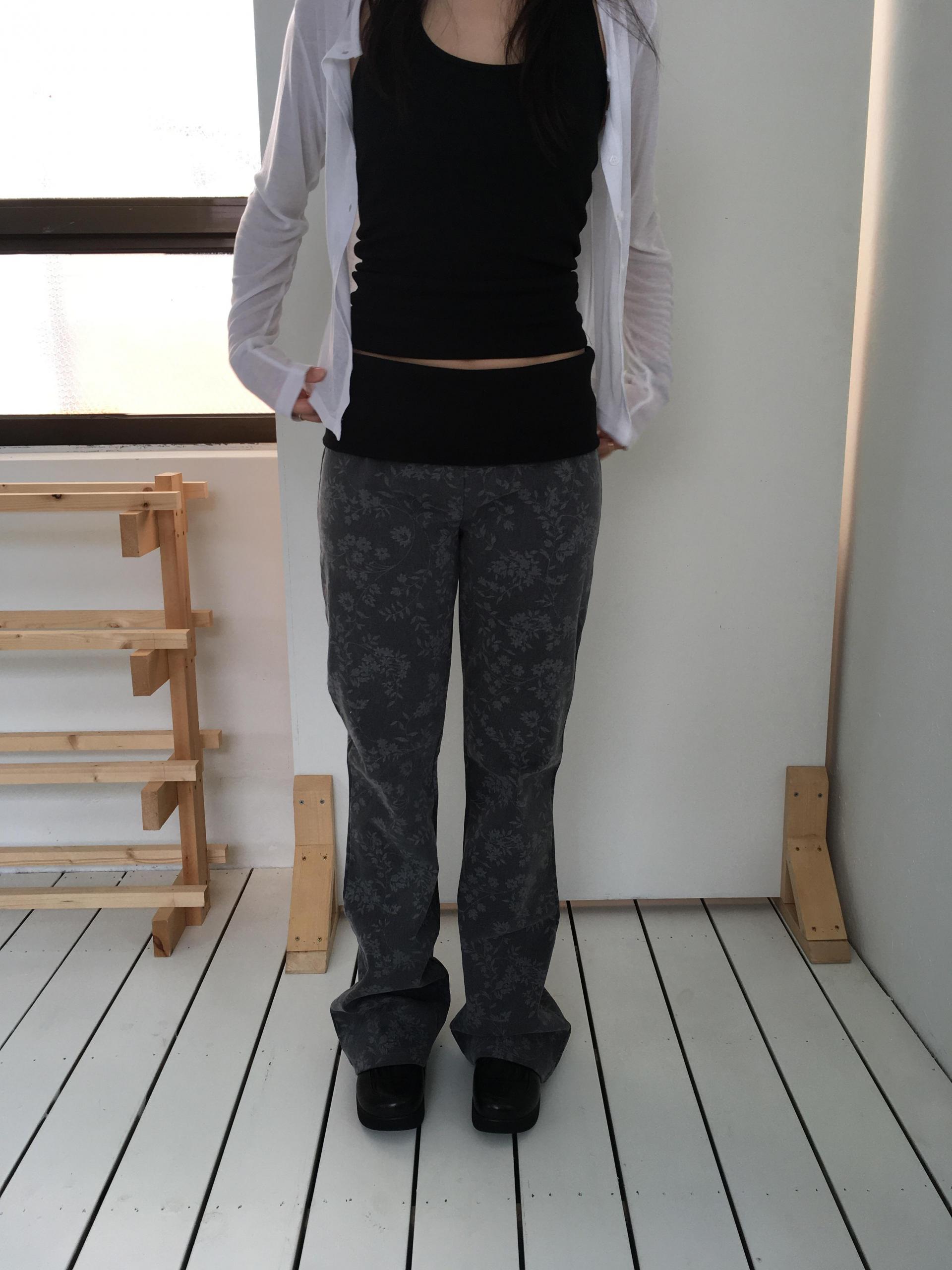 vintage flower bootcut pants