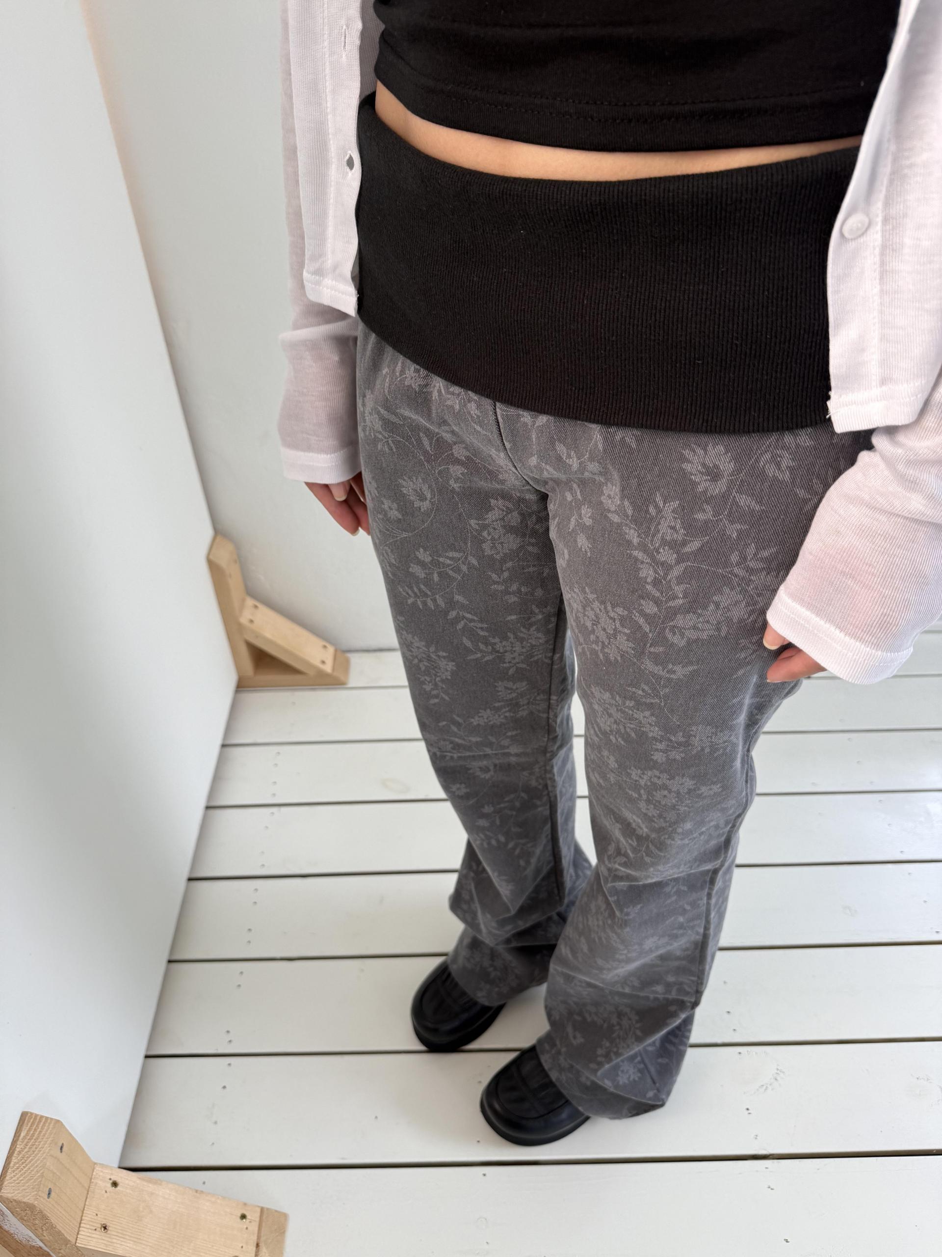 vintage flower bootcut pants