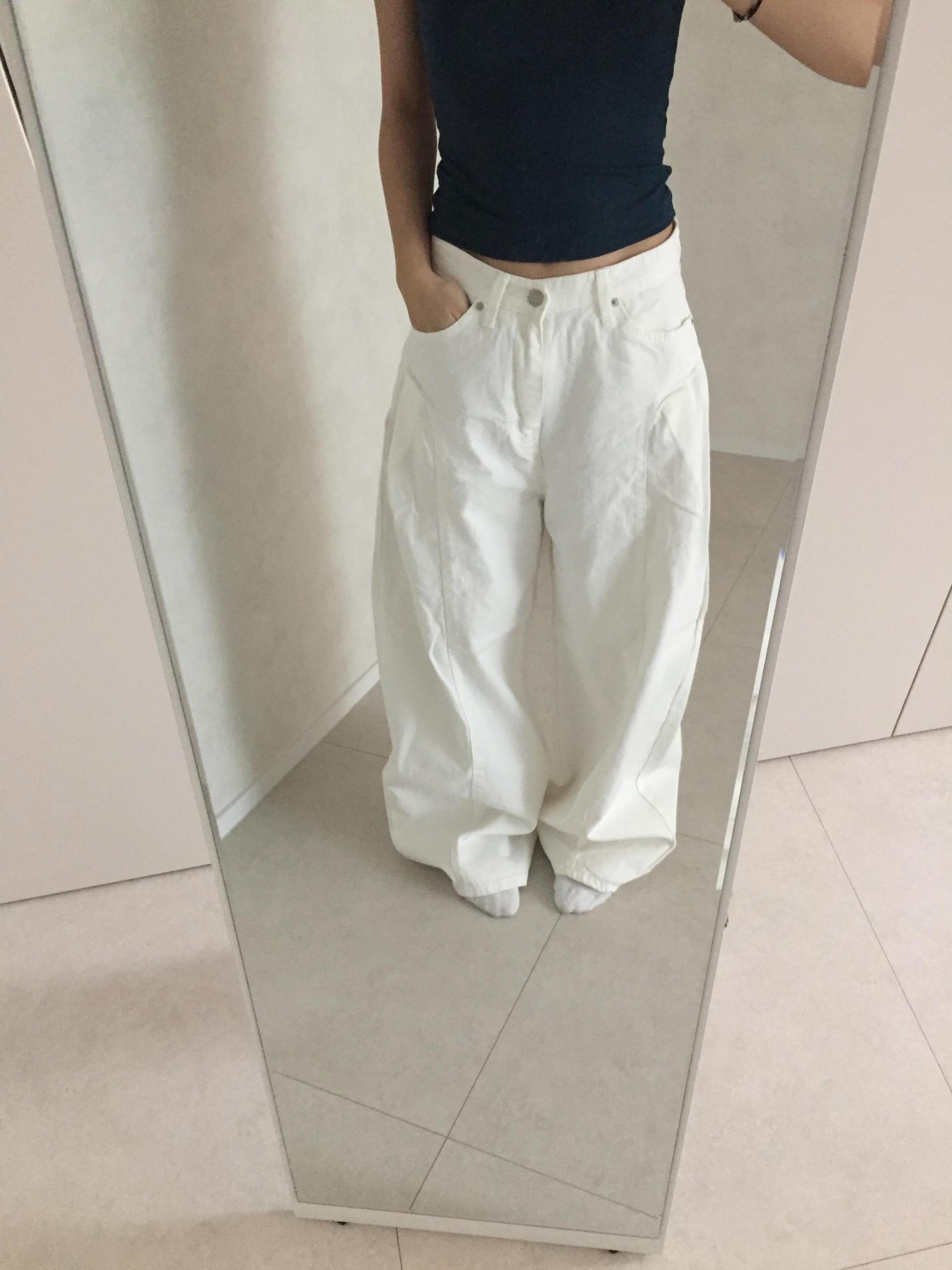 [unisex] seam stitch curved pants