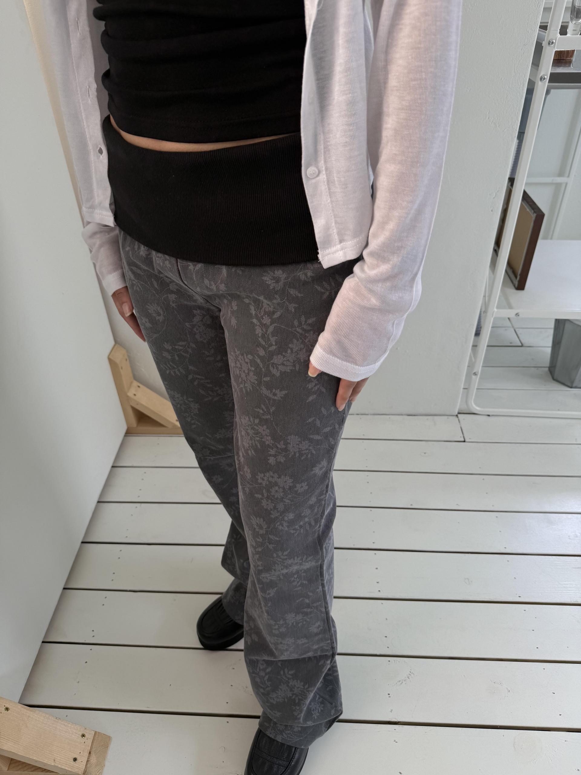 vintage flower bootcut pants