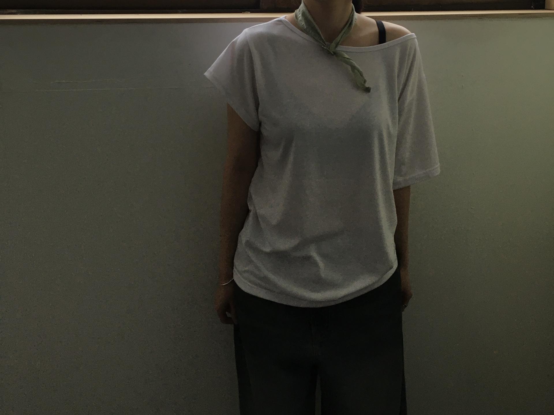 loose one-shoulder tee
