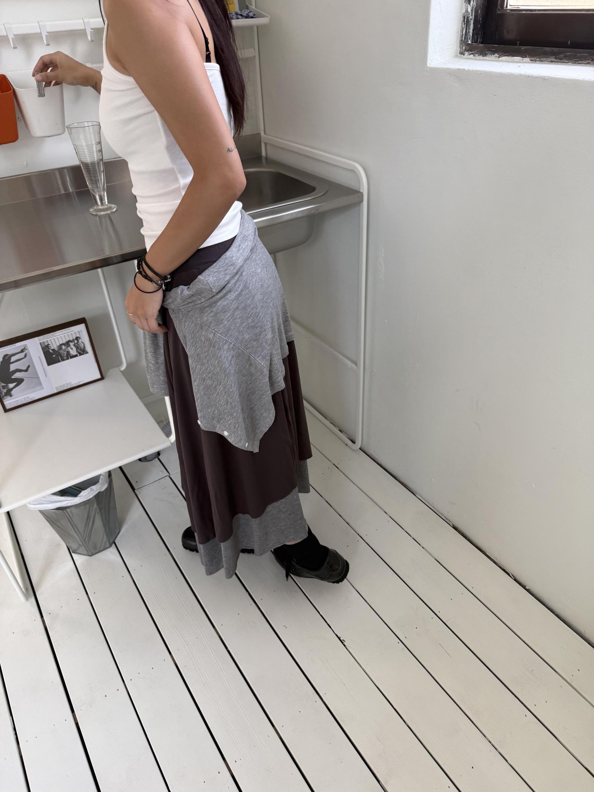 sheer long skirt