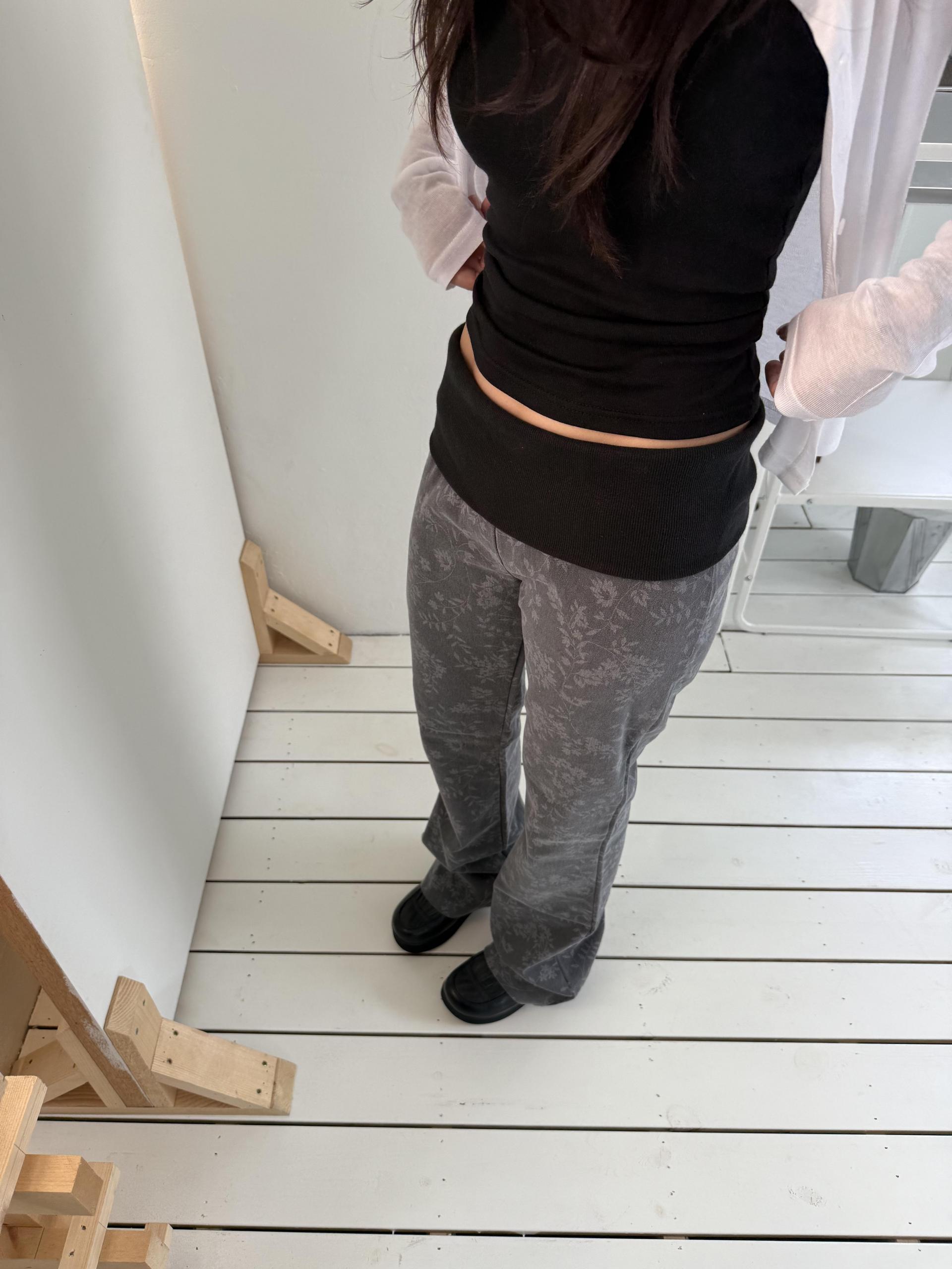 vintage flower bootcut pants