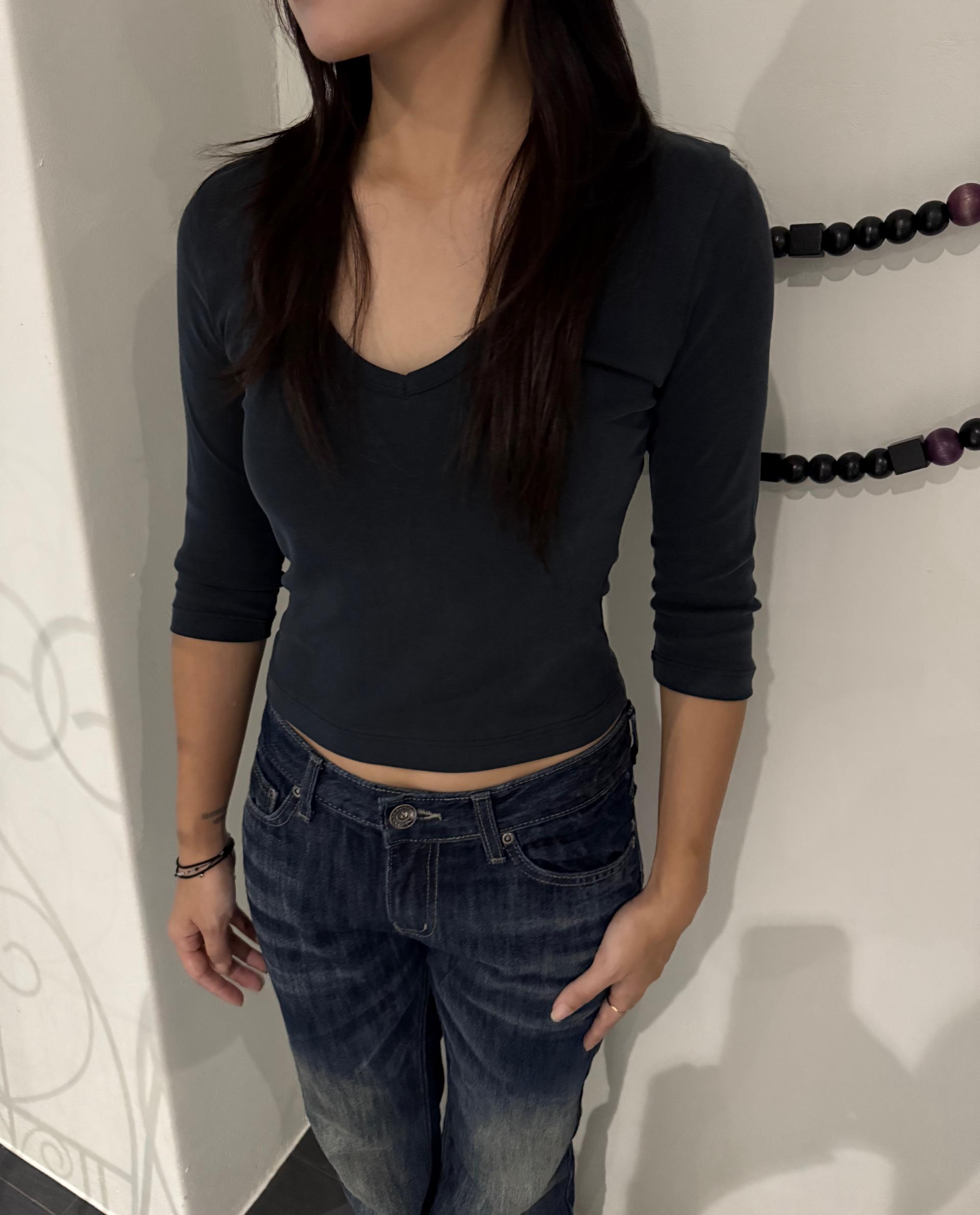 3/4 modal v-neck tee