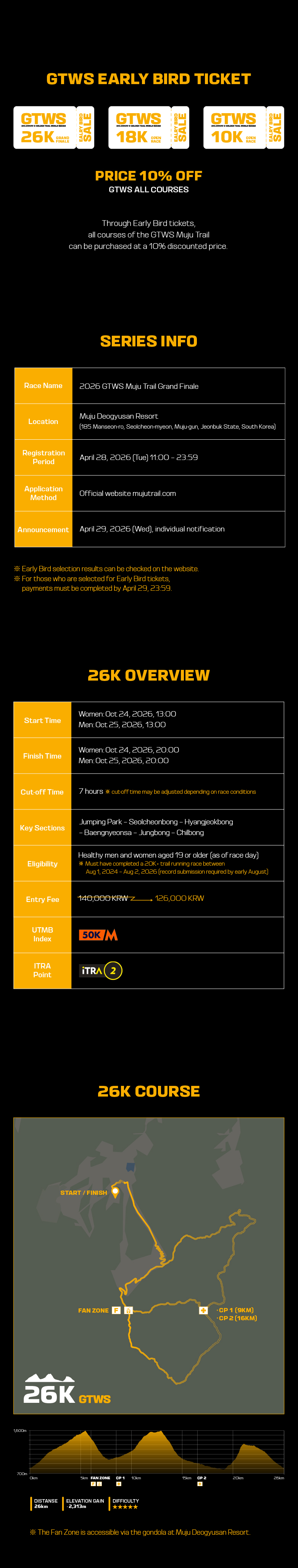 [Early Bird] 2026 GTWS Muju Trail 26K Grand Finale