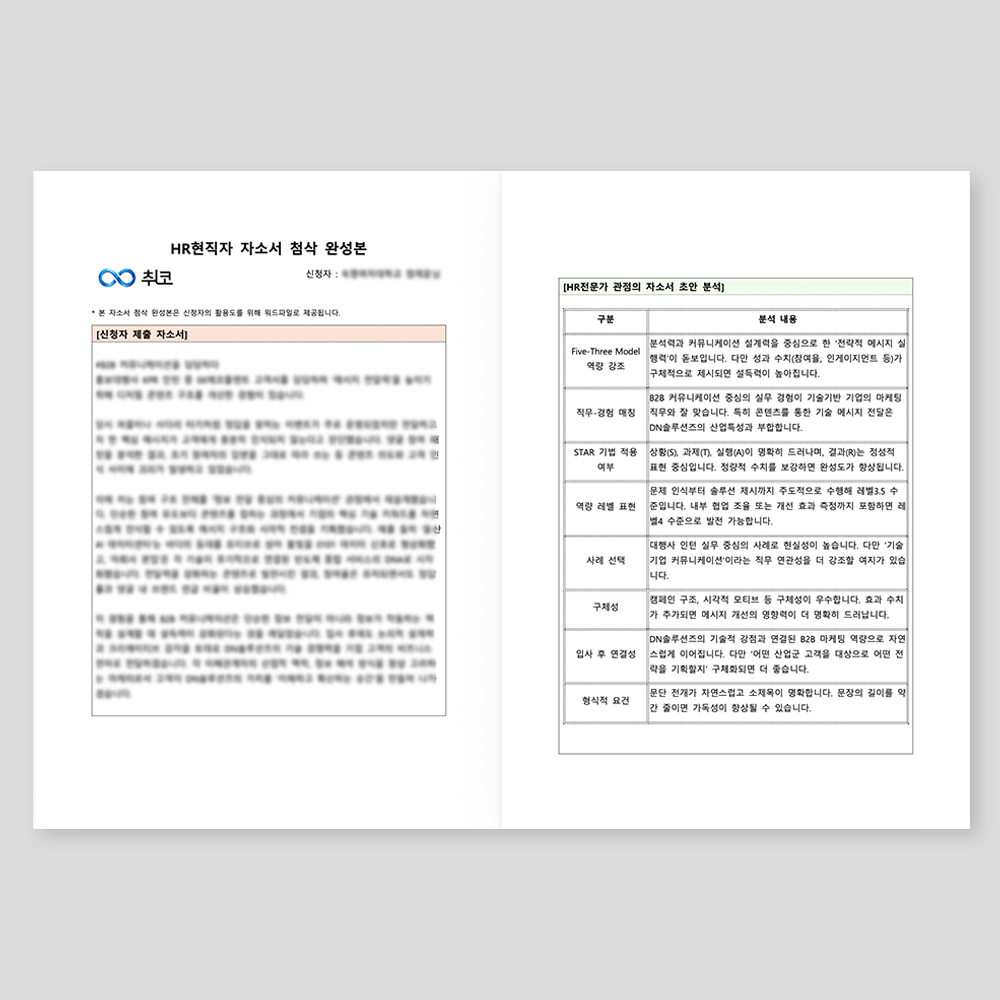 24시간 자소서 첨삭