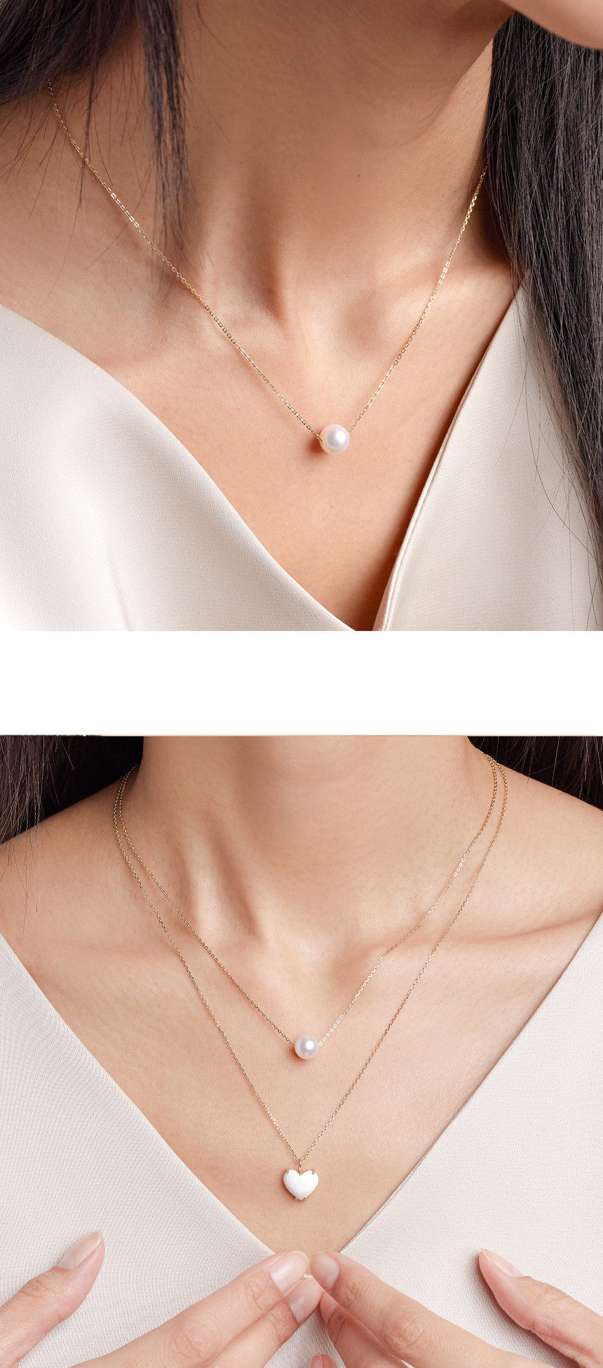 14K 18K 해수 아코야 진주 목걸이 (7.5-8mm) AAA+등급