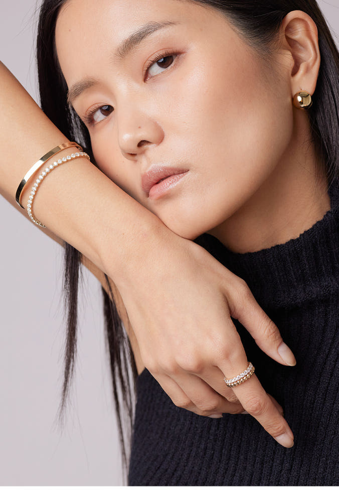 14K 18K 클래식 모이사나이트 이터니티 테니스 반지 2.75mm