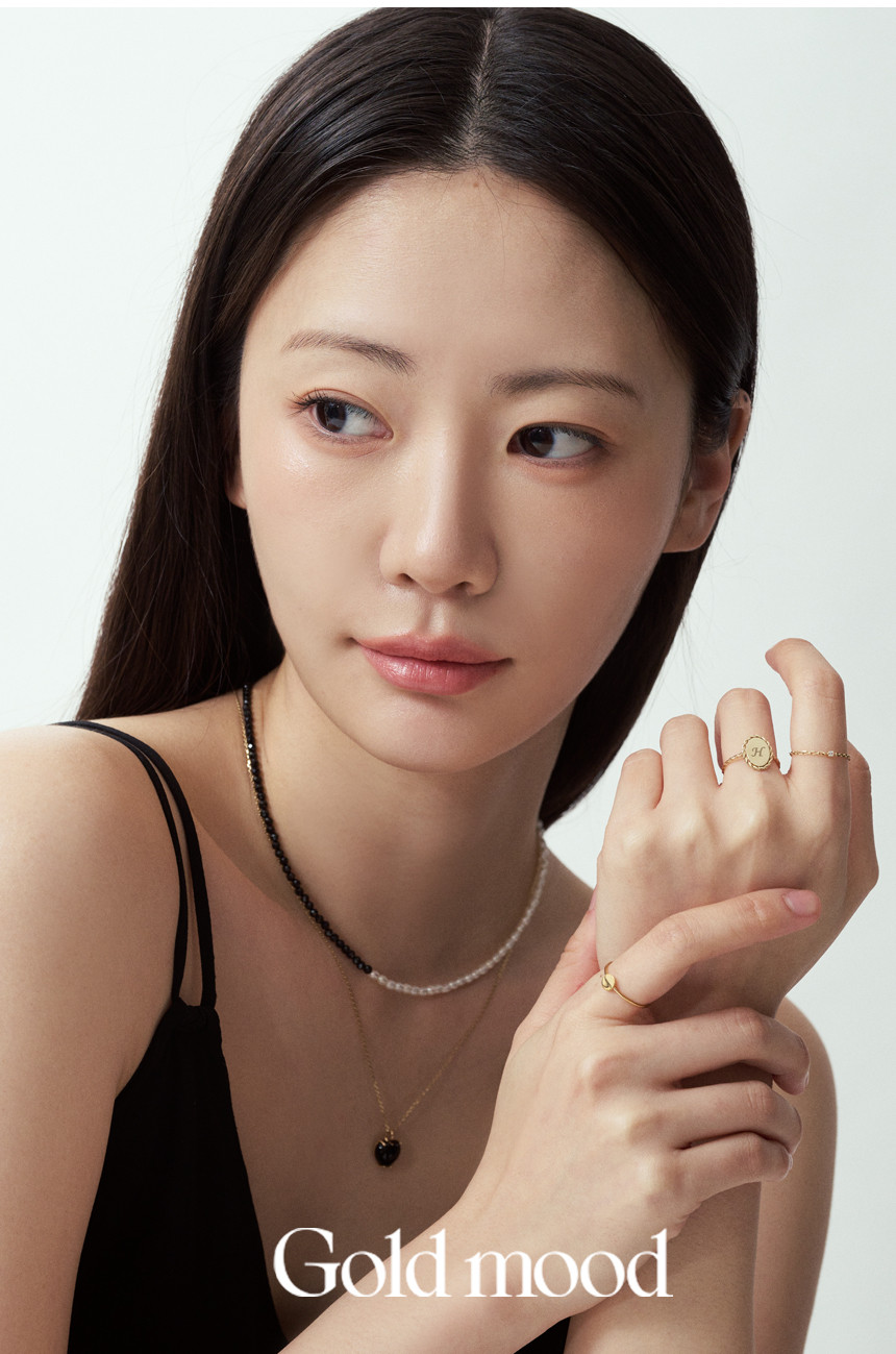 14K 18K 통통 하트 오닉스 원석 펜던트