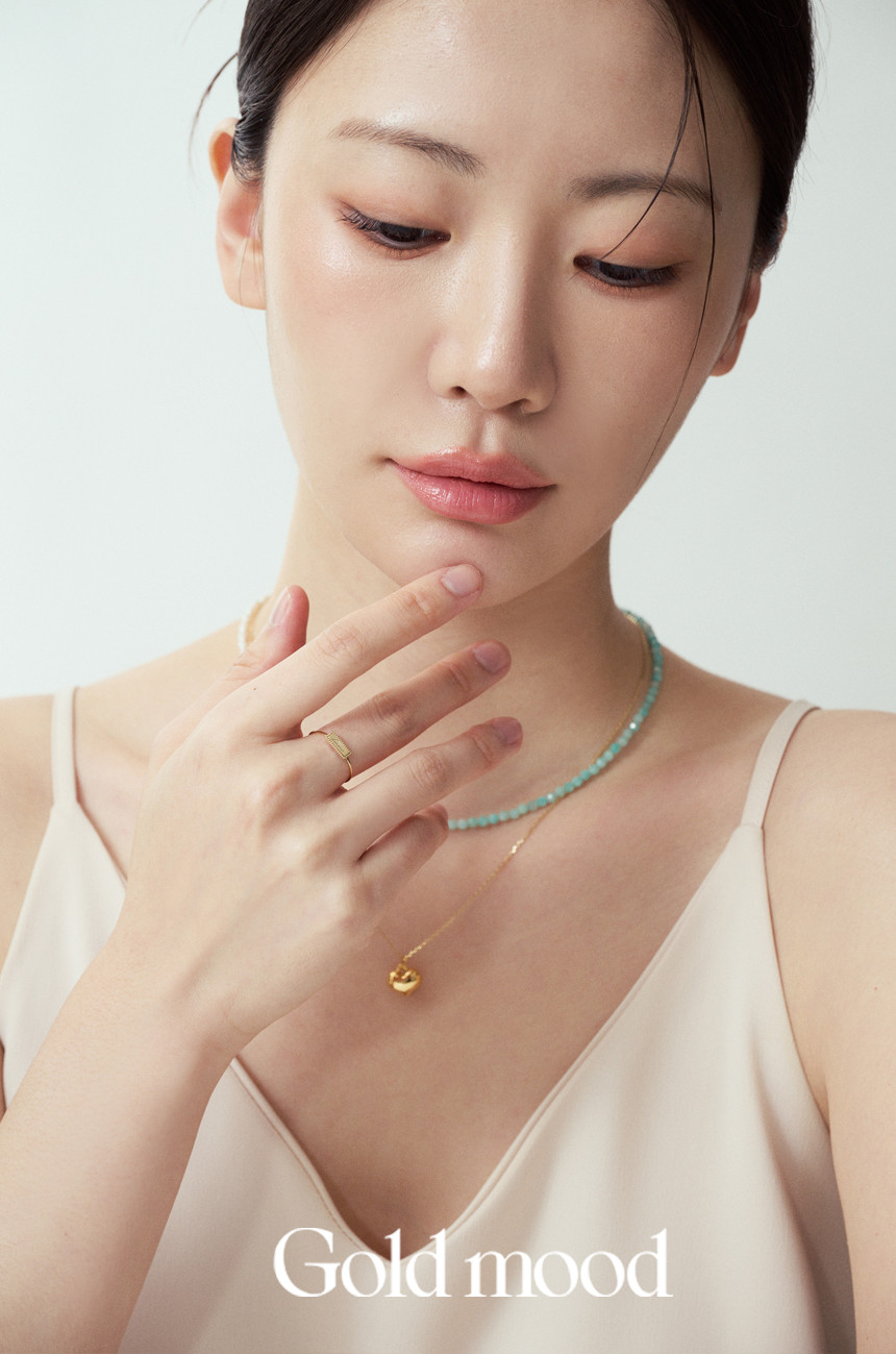 14K 18K 미니 스틱 코인 이니셜 반지