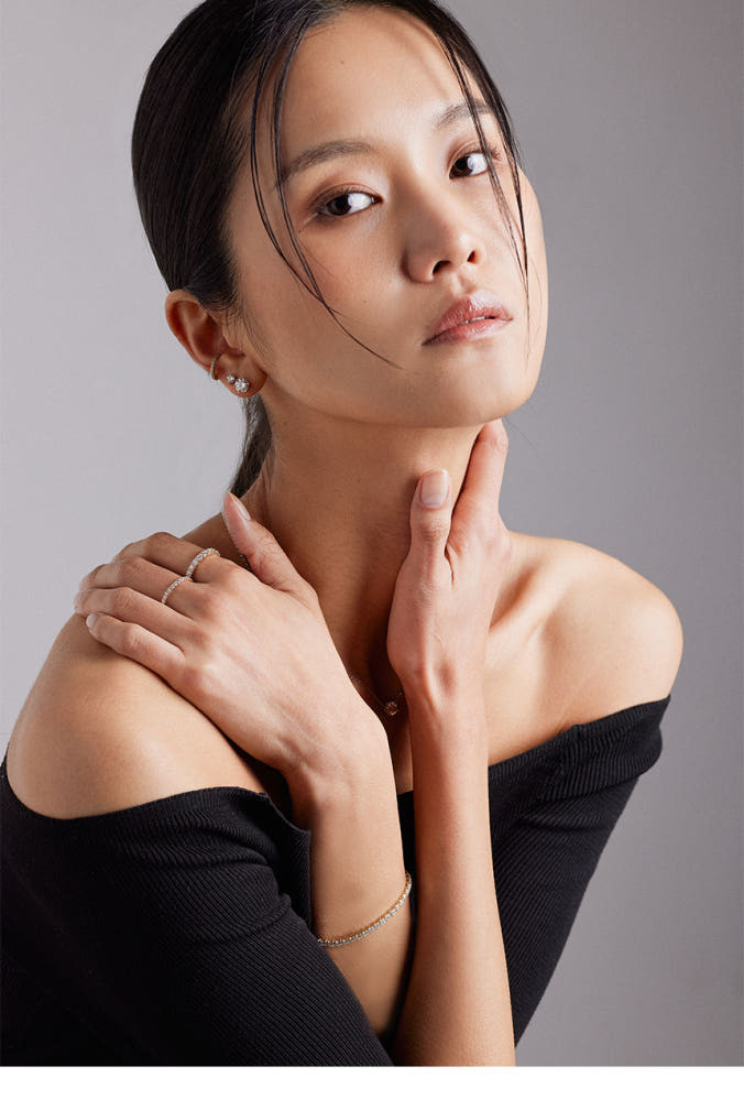 14K 18K 클래식 모이사나이트 이터니티 테니스 반지 2.75mm