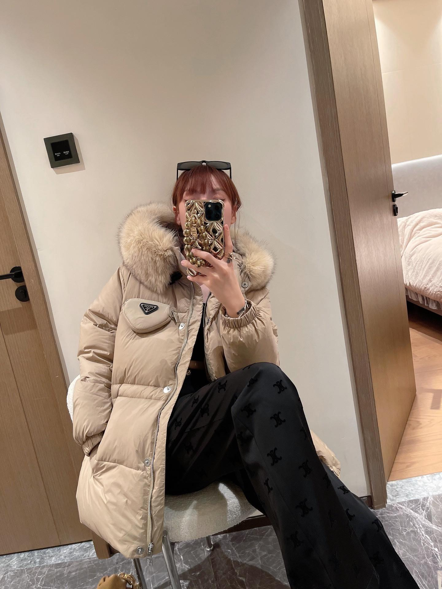 퍼 트림 후드 숏 다운 재킷
