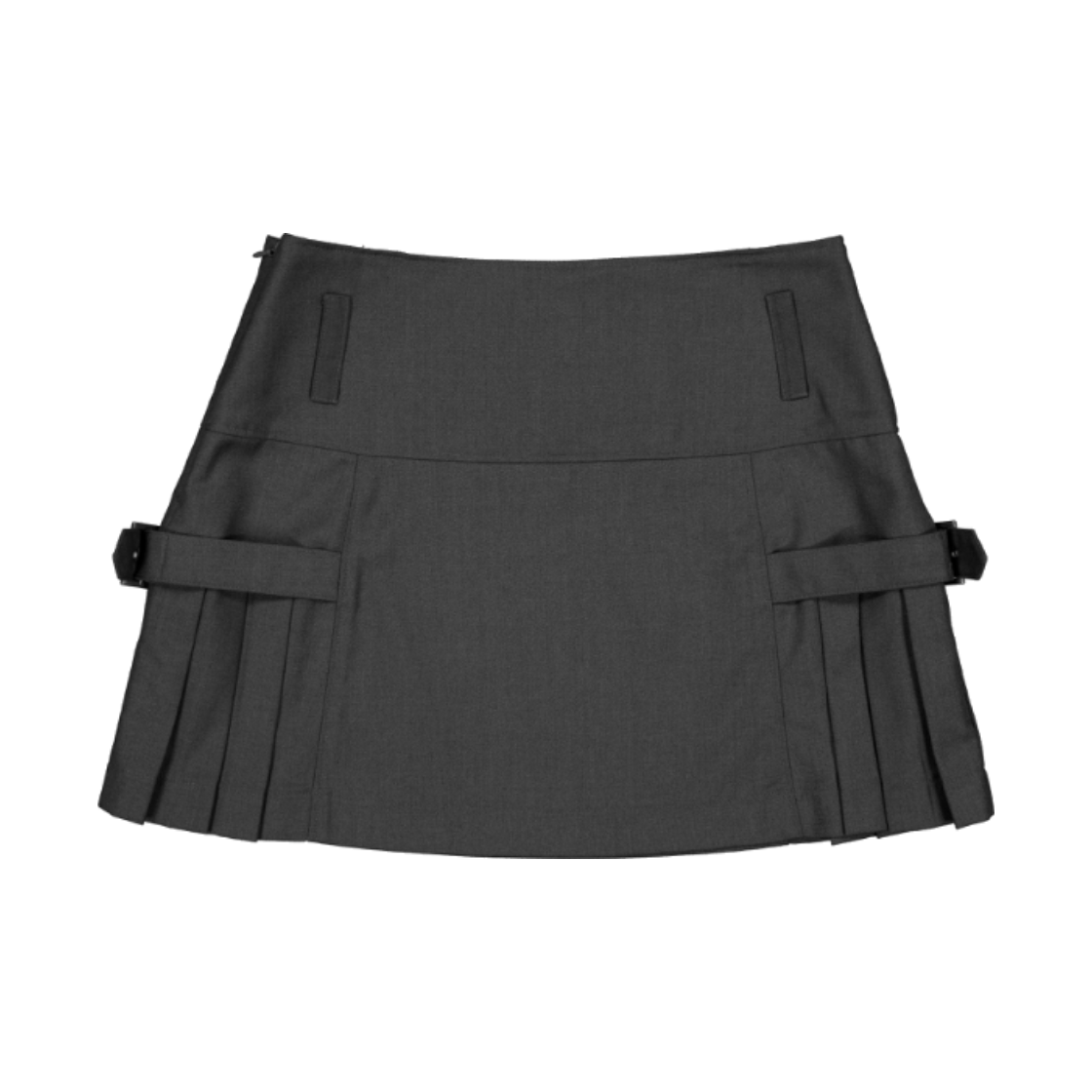 [SIGNATURE] STRAP PLEATS BELT VEST&SKIRT SET-UP CHARCOAL