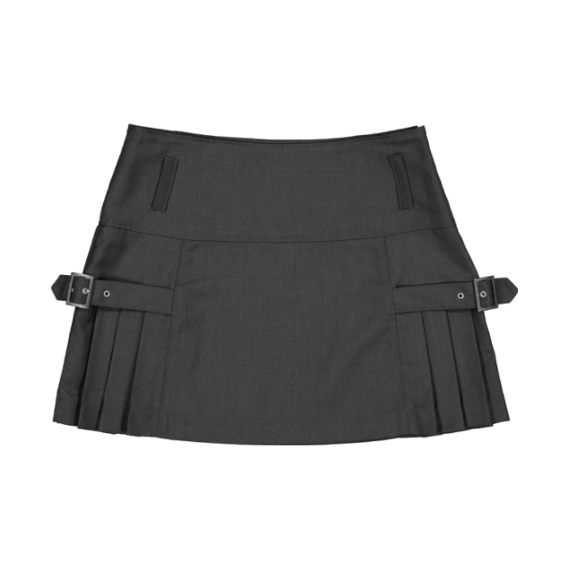 [SIGNATURE] STRAP PLEATS BELT VEST&SKIRT SET-UP CHARCOAL