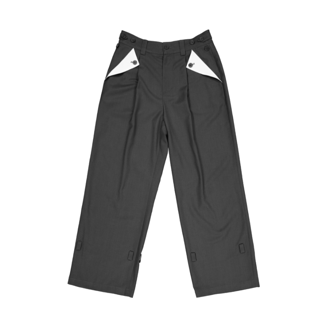 [SIGNATURE] TWO-WAY CONTRAST POCKET TROUSERS CHARCOAL