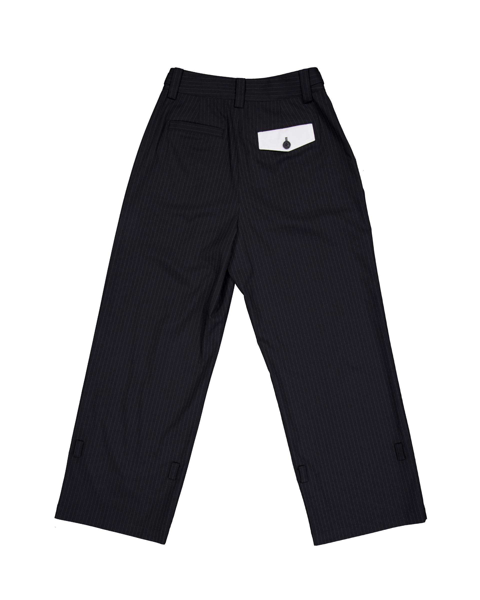 [PRE-ORDER] TWO-WAY CONTRAST POCKET TROUSERS BLACK
