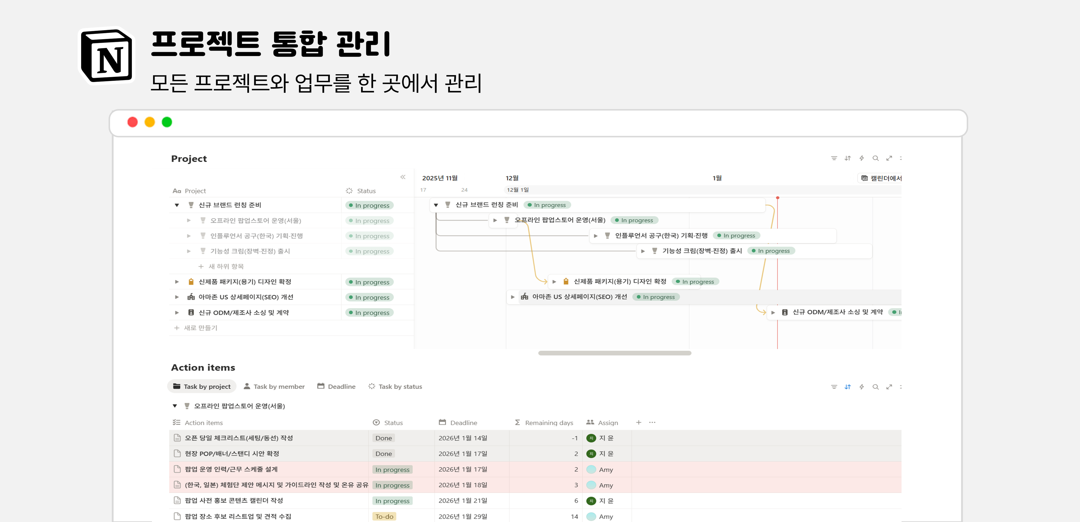 [글로벌 뷰티 브랜드] 프로젝트·업무 통합 관리