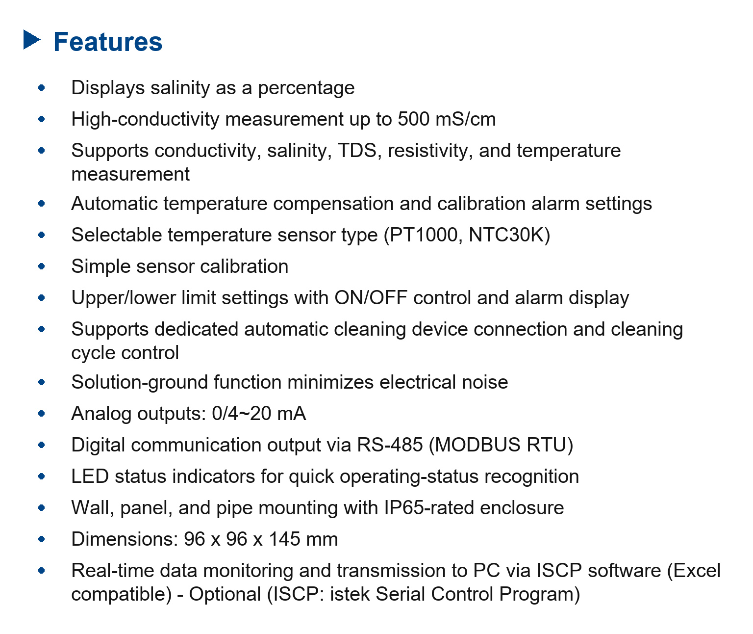 MC960RS Conductivity/Salinity(%)/Temp Online transmitter