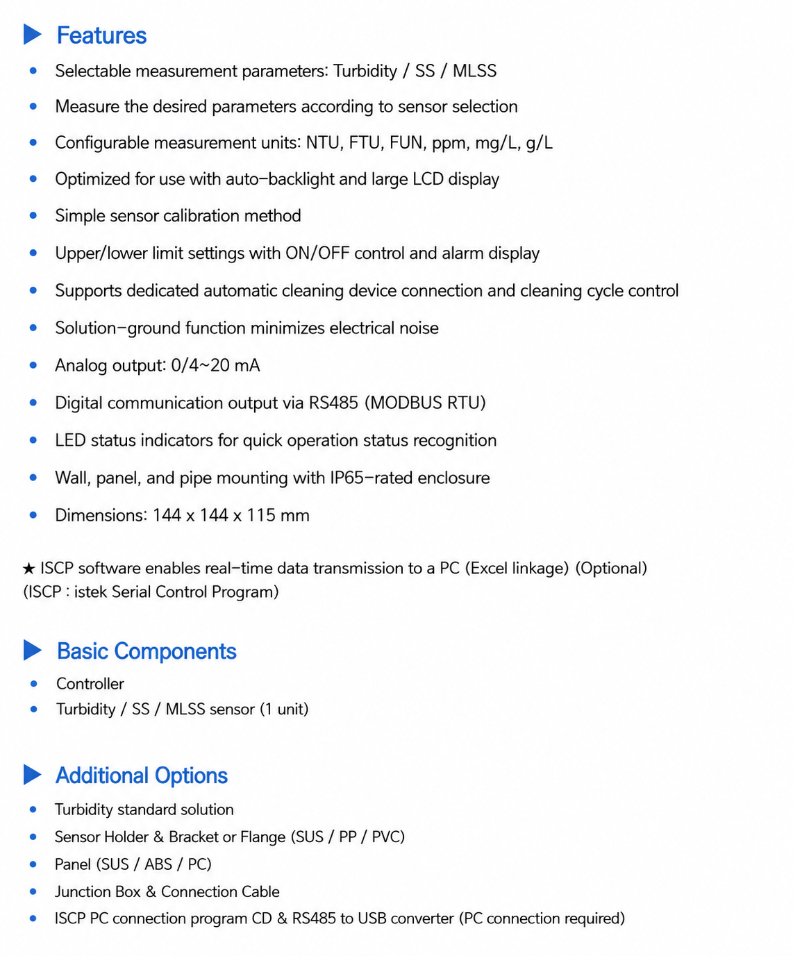 HT9000 Turbidity/SS/MLSS Controller