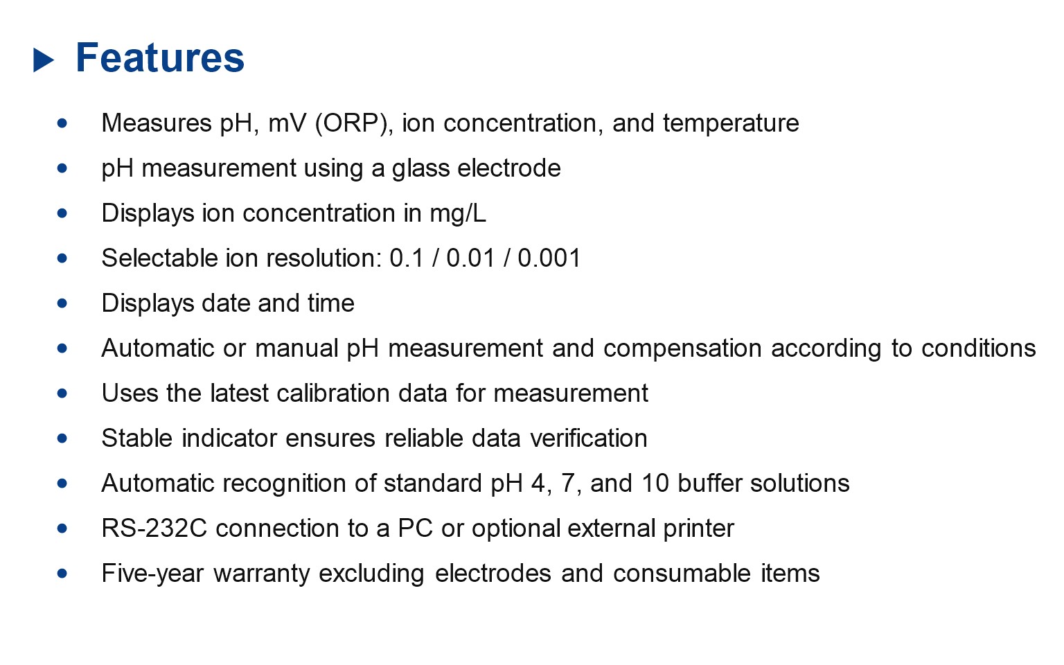 pH-240L pH/ORP/Ion/Temp Meter