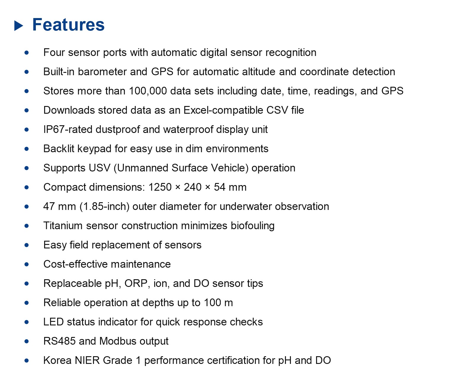 Portable Multi-Parameter Water Quality Meter BS-1020 (pH/ORP/OpticalDO/Cond./Turb./Depth/Temp.) 복제