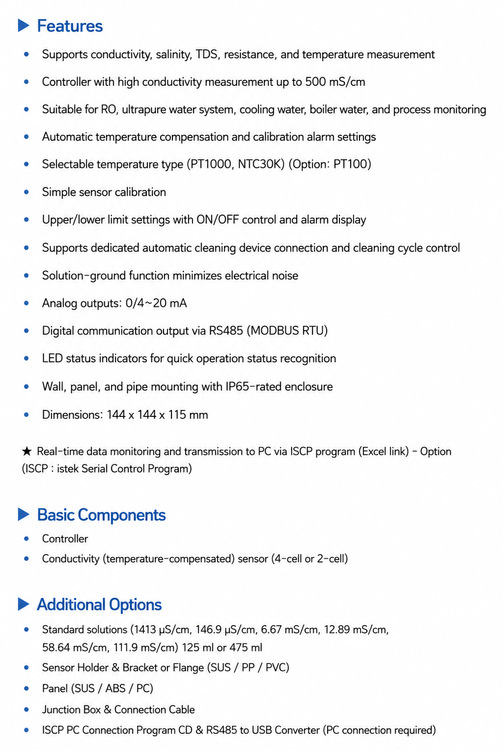 HC4000 Conductivity/Salinity/Temp Online transmitter