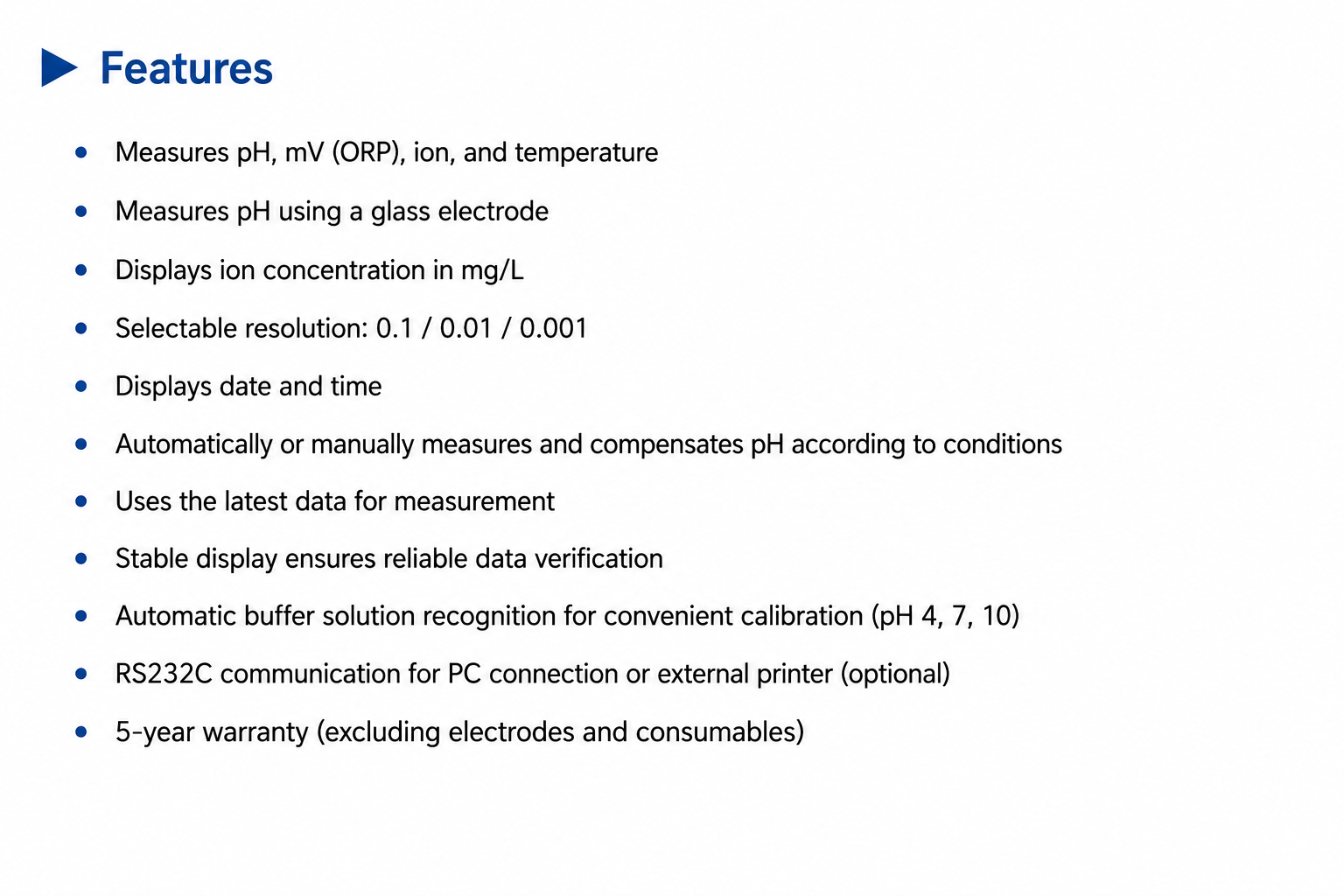 pH-240L pH/ORP/Ion/Temp Meter