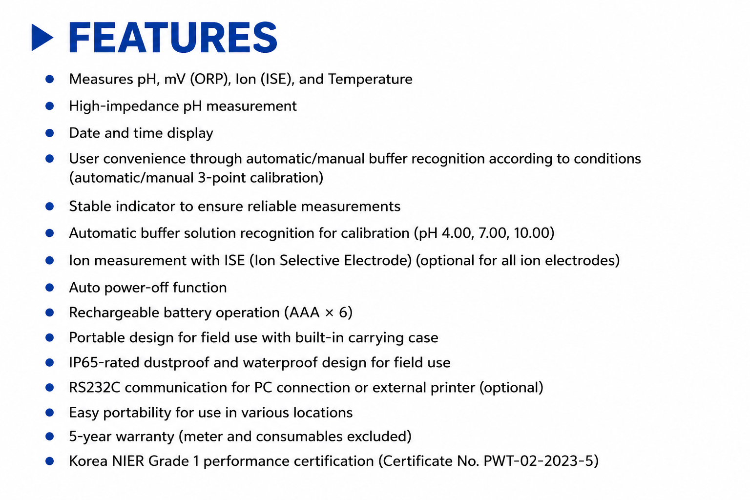 pH-25N_ Portable pH/ORP/ISE Meter