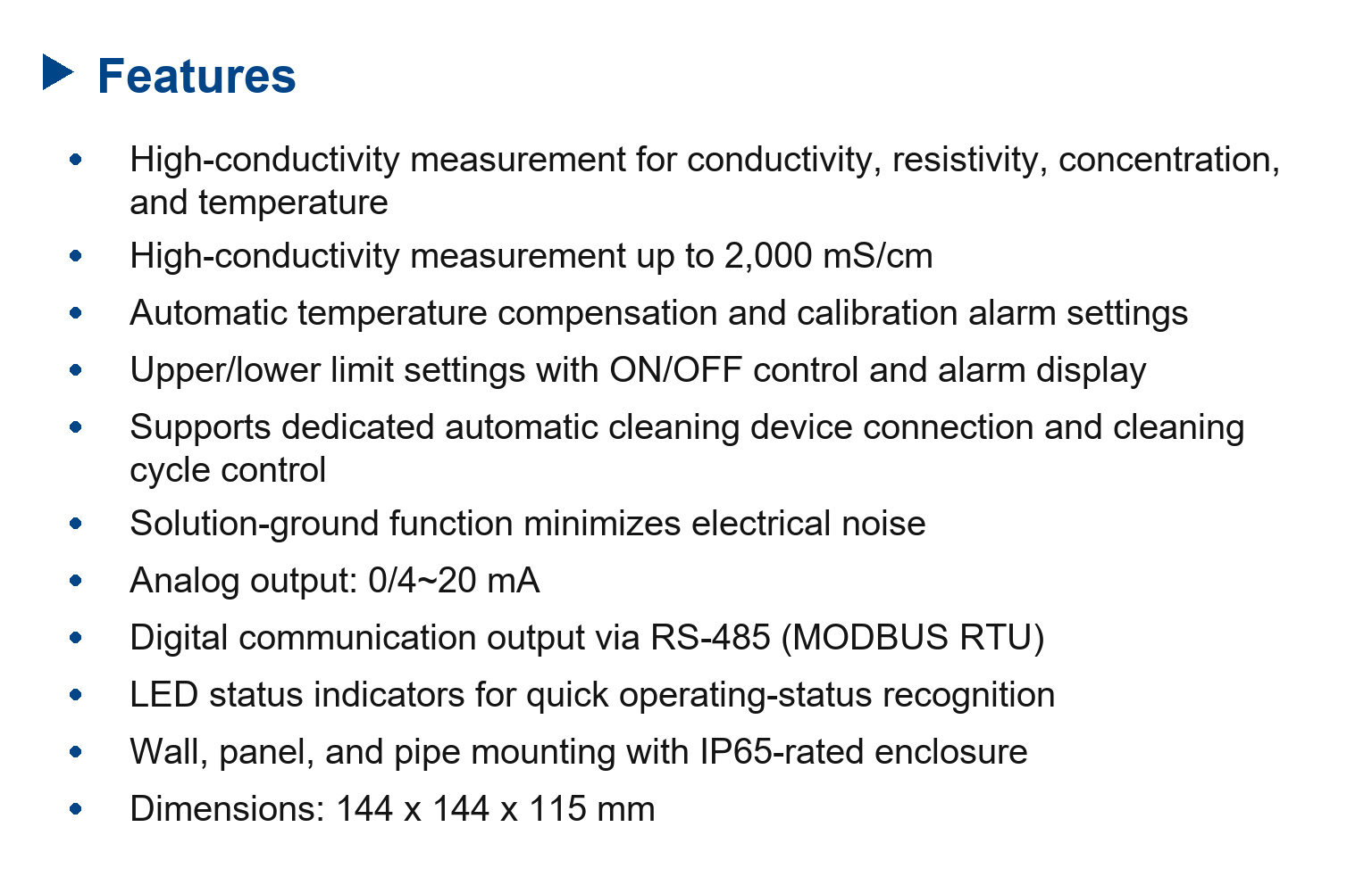 MS4500RS Conductivity / Centration Online transmitter