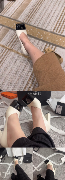 샤넬 26 (2컬러) 스퀘어토 하이힐