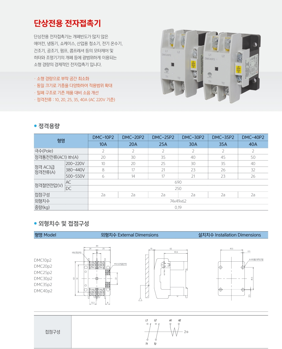 동아 단상 마그네트 DsMC-25