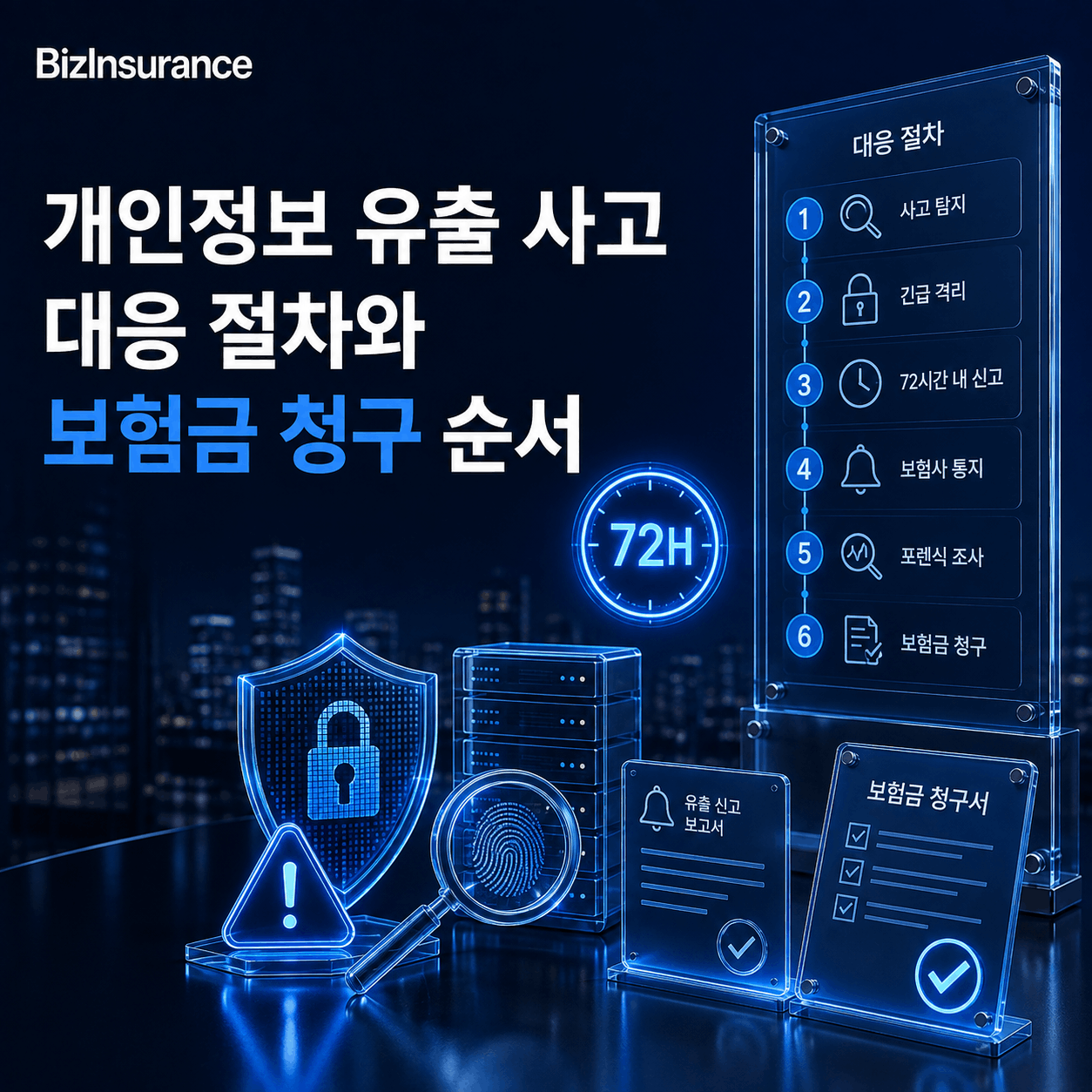 개인정보 유출 대응 절차 사이버 사고 신고 보험금 청구 사이버 포렌식 사전승인