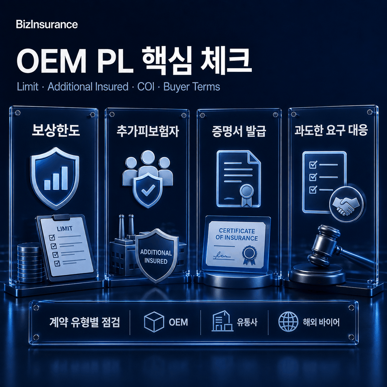 OEM PL보험 추가피보험자 증명서 발급 절차 유통사 요구조건