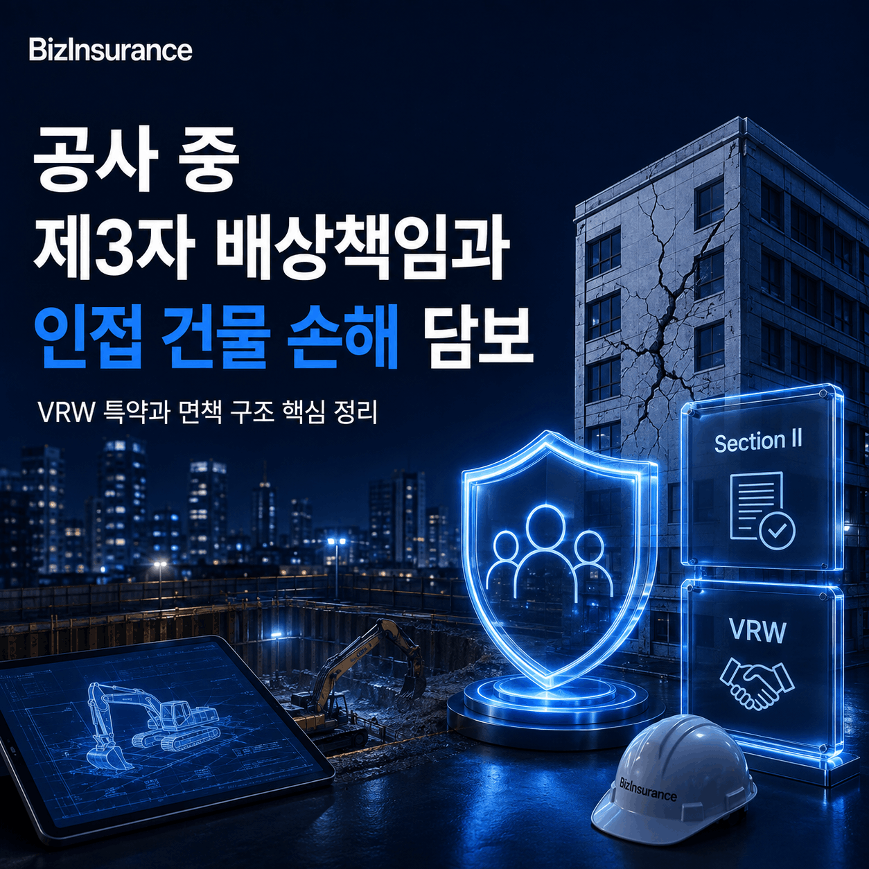 공사 제3자 배상책임 인접 건물 손해 굴착 공사 보험 철거 공사 배상