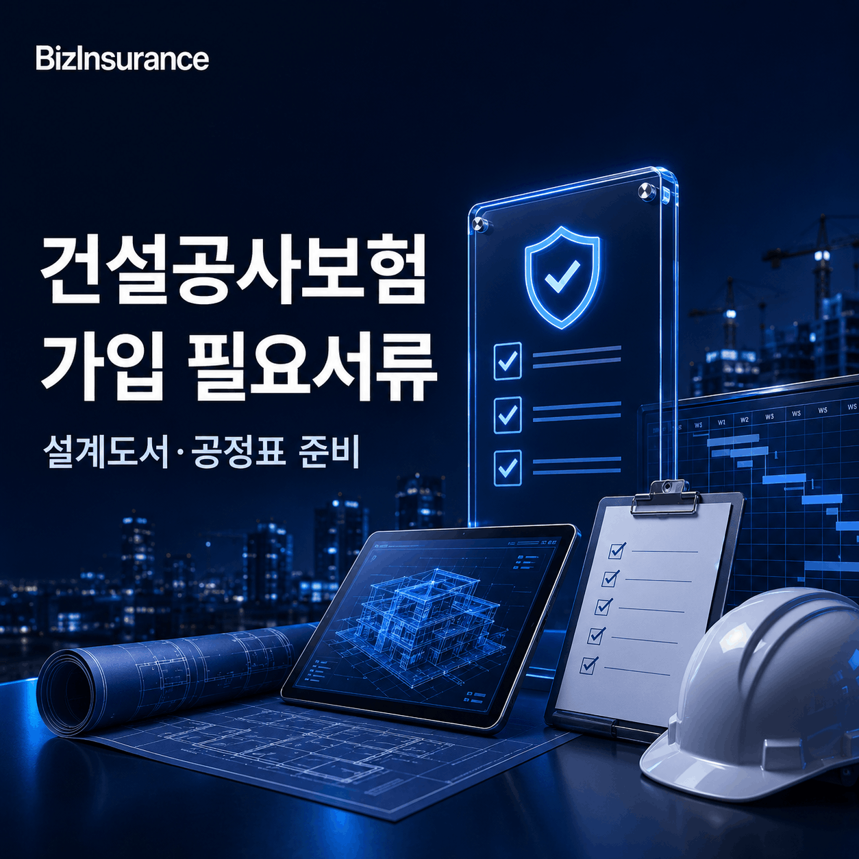 건설공사보험 서류 공사보험 가입 절차 설계도서 제출 공정표 착공 전 보험 가입