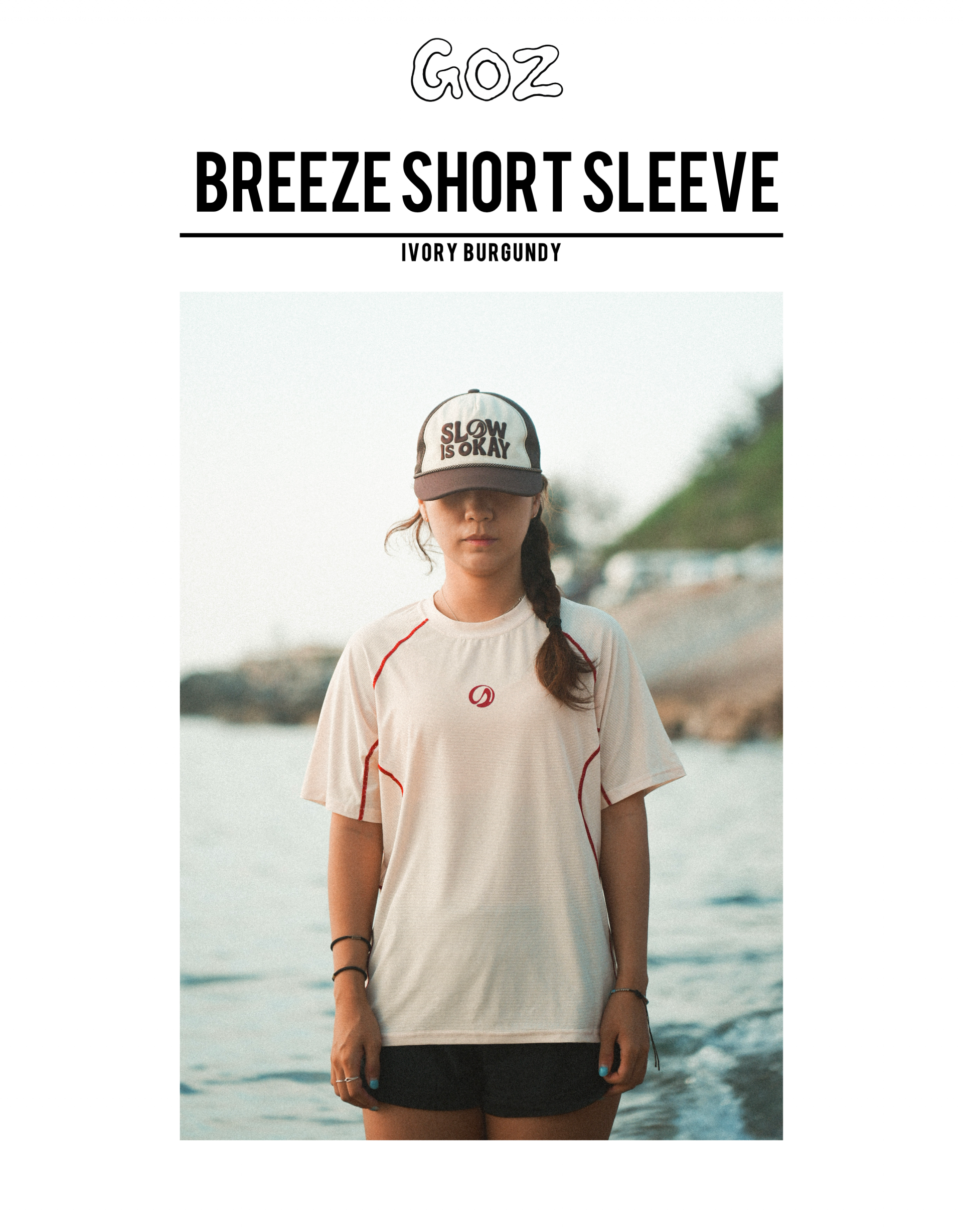 BREEZE SHORT SLEEVE (IVORY BURGUNDY)