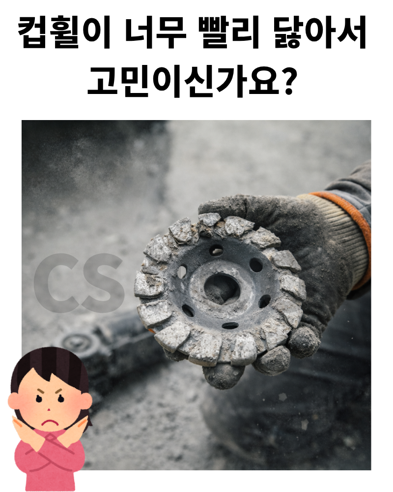 CS 국산 100mm(4인치) 다이아몬드 날 콘크리트 연마 아스트라 10mm 컵휠 30방