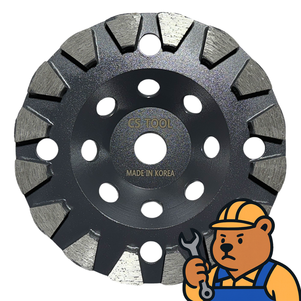 CS 국산178mm(7인치) 다이아몬드 콘크리트 날 연삭 연마 면갈이 슈퍼터보 컵휠 30방